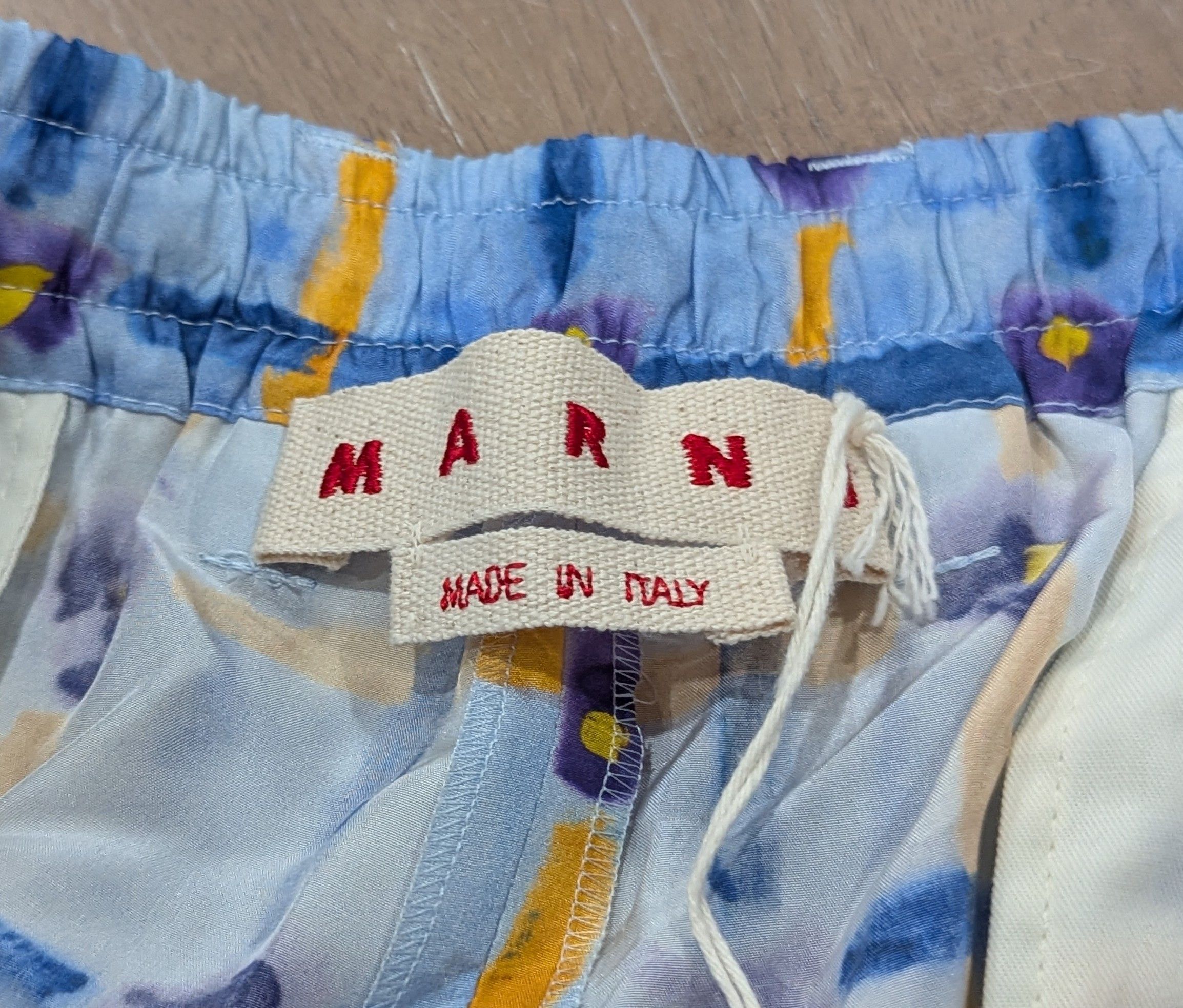Marni MARNI Paintstroke Floral Silk Shorts Light Blue 54 US 38 Size US 38 / EU 54 - 7 Thumbnail