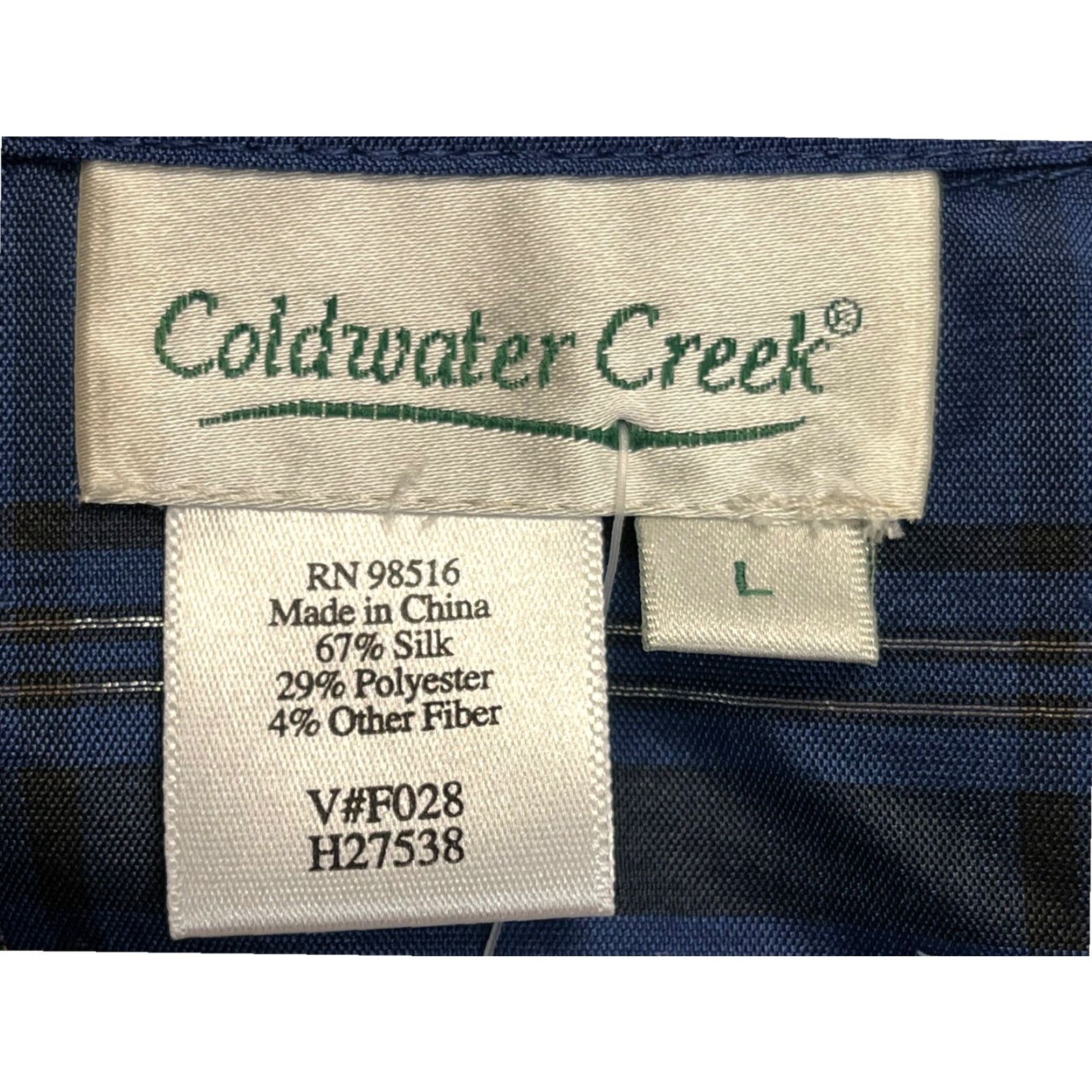 Coldwater Creek Coldwater Creek Silk Blend Plaid Blouse Shirt Women's Large Blue Long Sleeve Full Zip Size L / US 10 / IT 46 - 7 Thumbnail