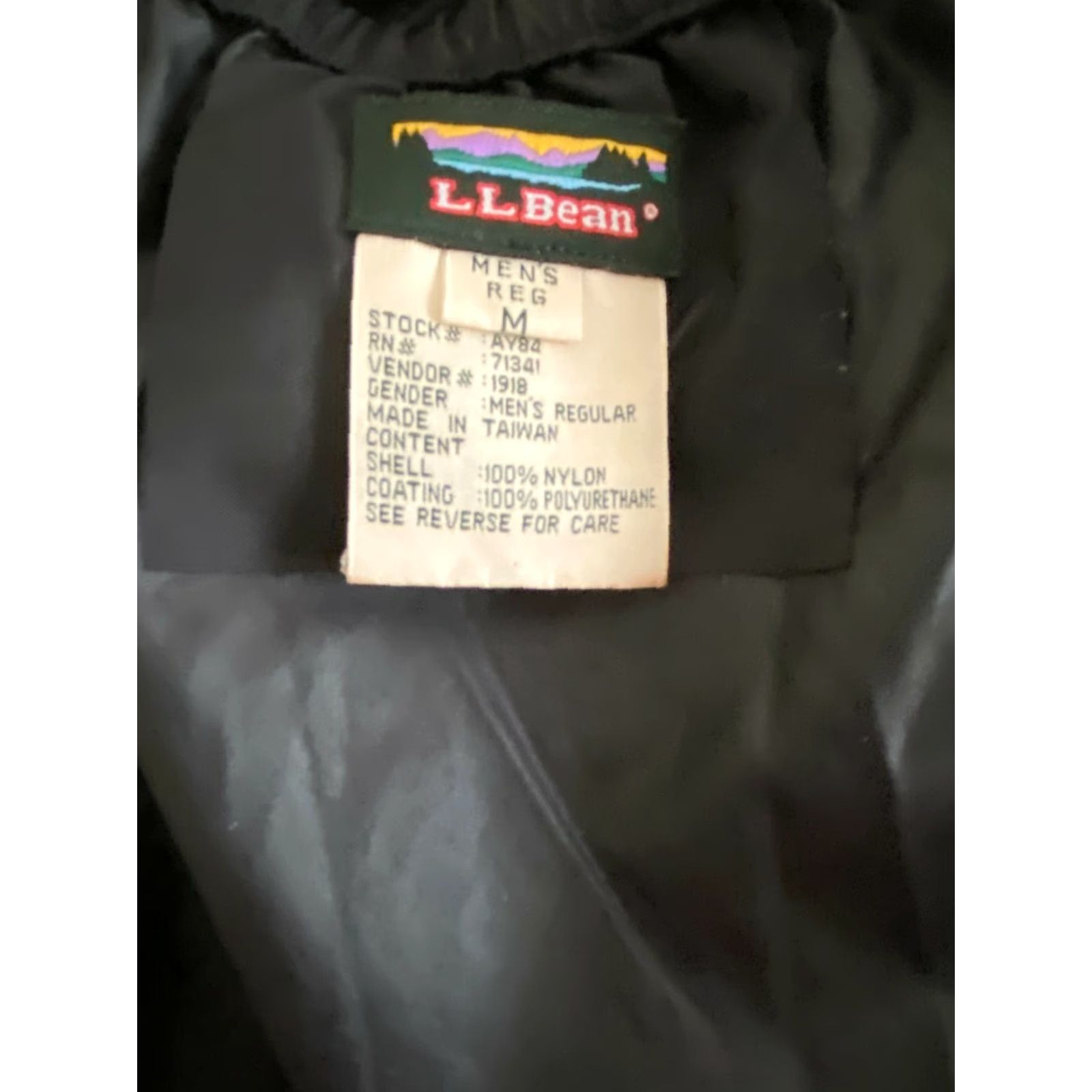 Vintage LL Bean Nylon Rain Pants Mens Med Reg Black Drawstring Button Bottoms Size US 34 / EU 50 - 5 Thumbnail