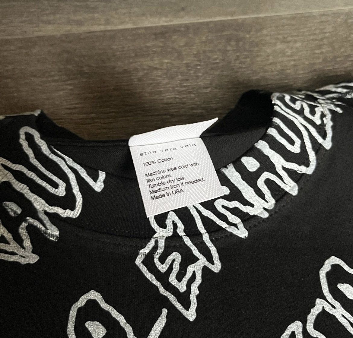 Other Fakemink Etna Vera Vela All Over Print S/S Black Tee Shirt Size US M / EU 48-50 / 2 - 5 Thumbnail