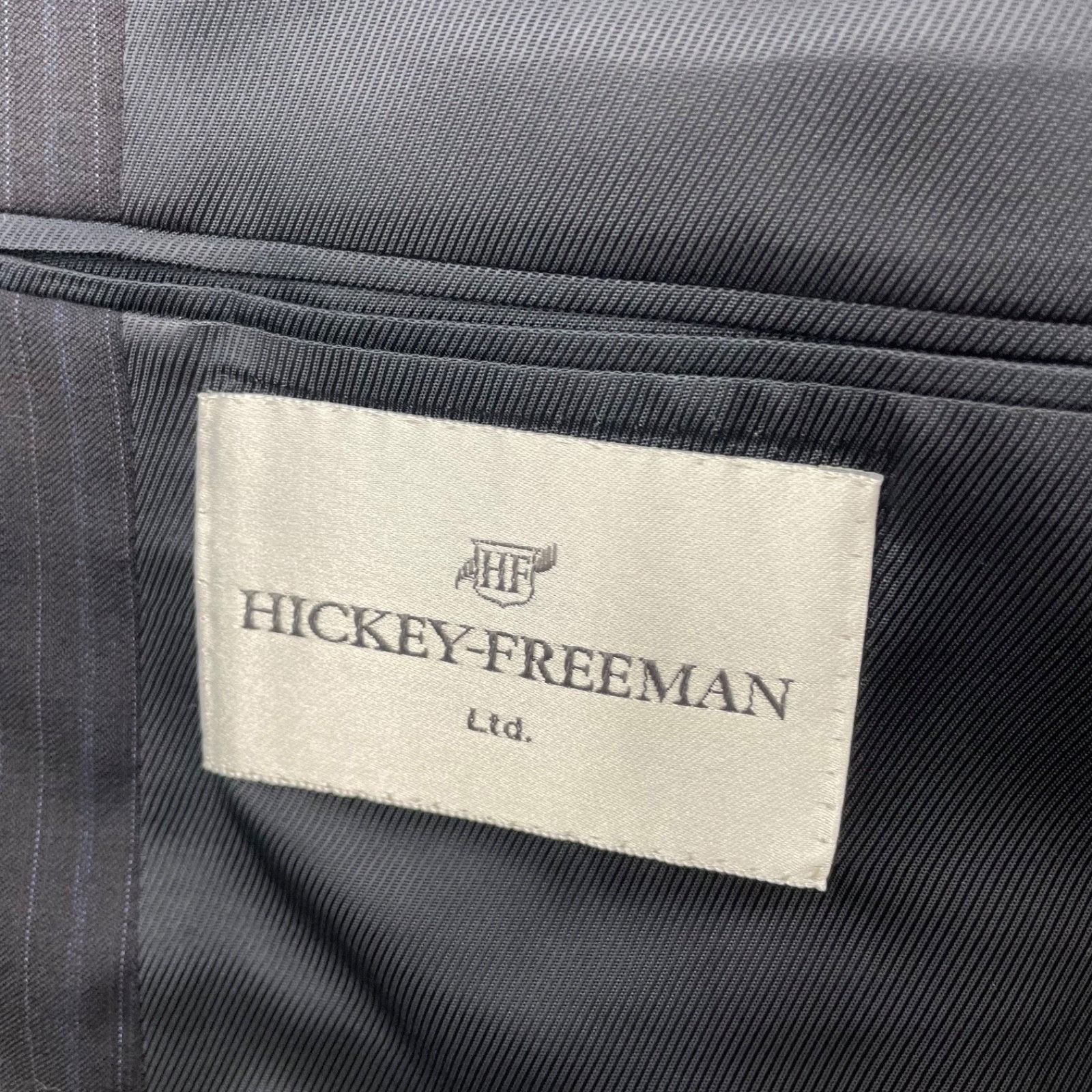 Hickey Freeman Hickey Freeman Men’s 100% Wool 2-Button Suit Navy Stripe • 4 Size 42L - 6 Thumbnail