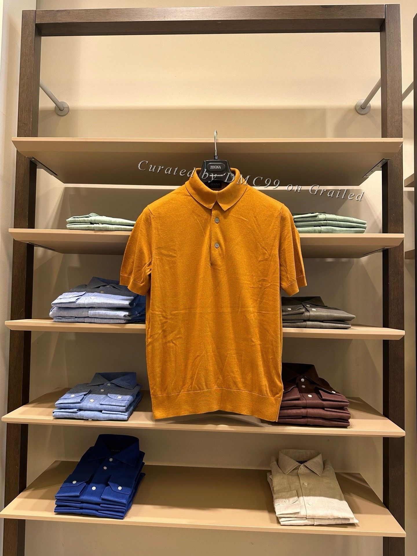 Ermenegildo Zegna Zegna Men's Mustard Knit Polo Shirt Size US M / EU 48-50 / 2 - 1 Thumbnail
