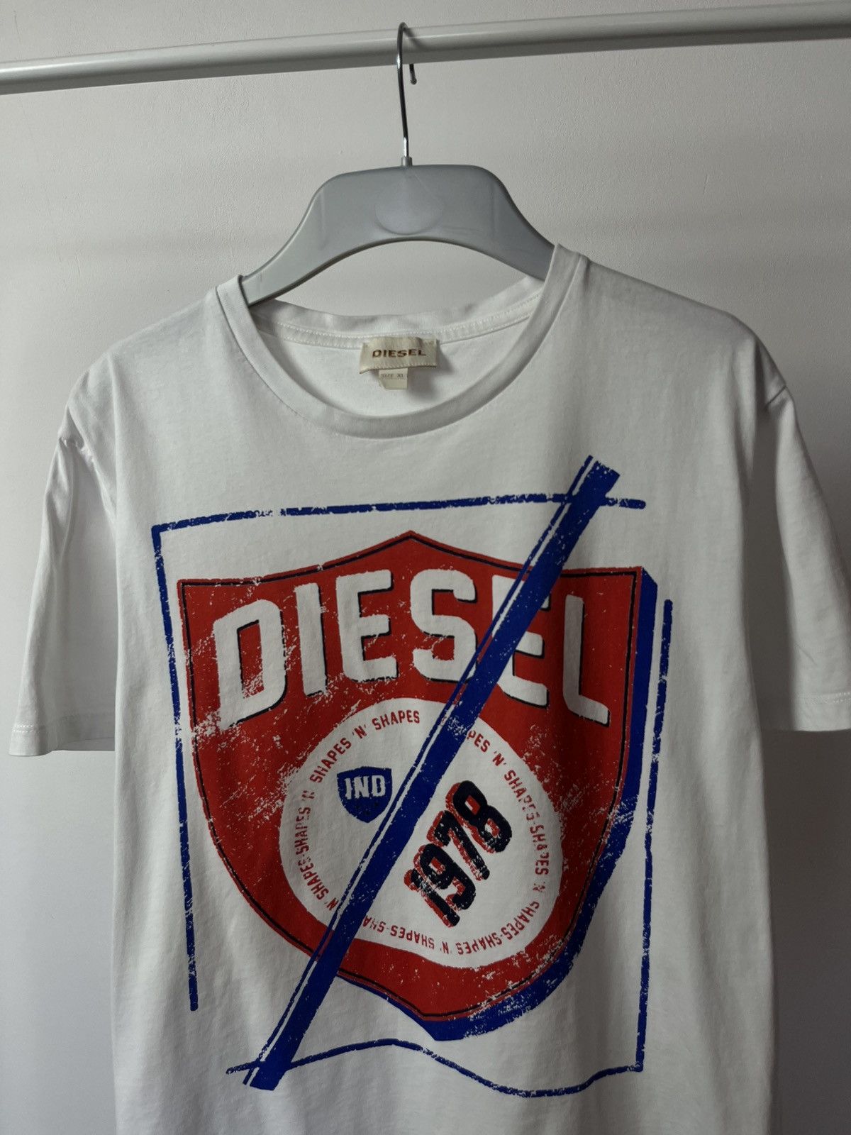 Diesel White Diesel T-shirt with Graphic Logo Print, Size XL Size US XL / EU 56 / 4 - 2 Thumbnail