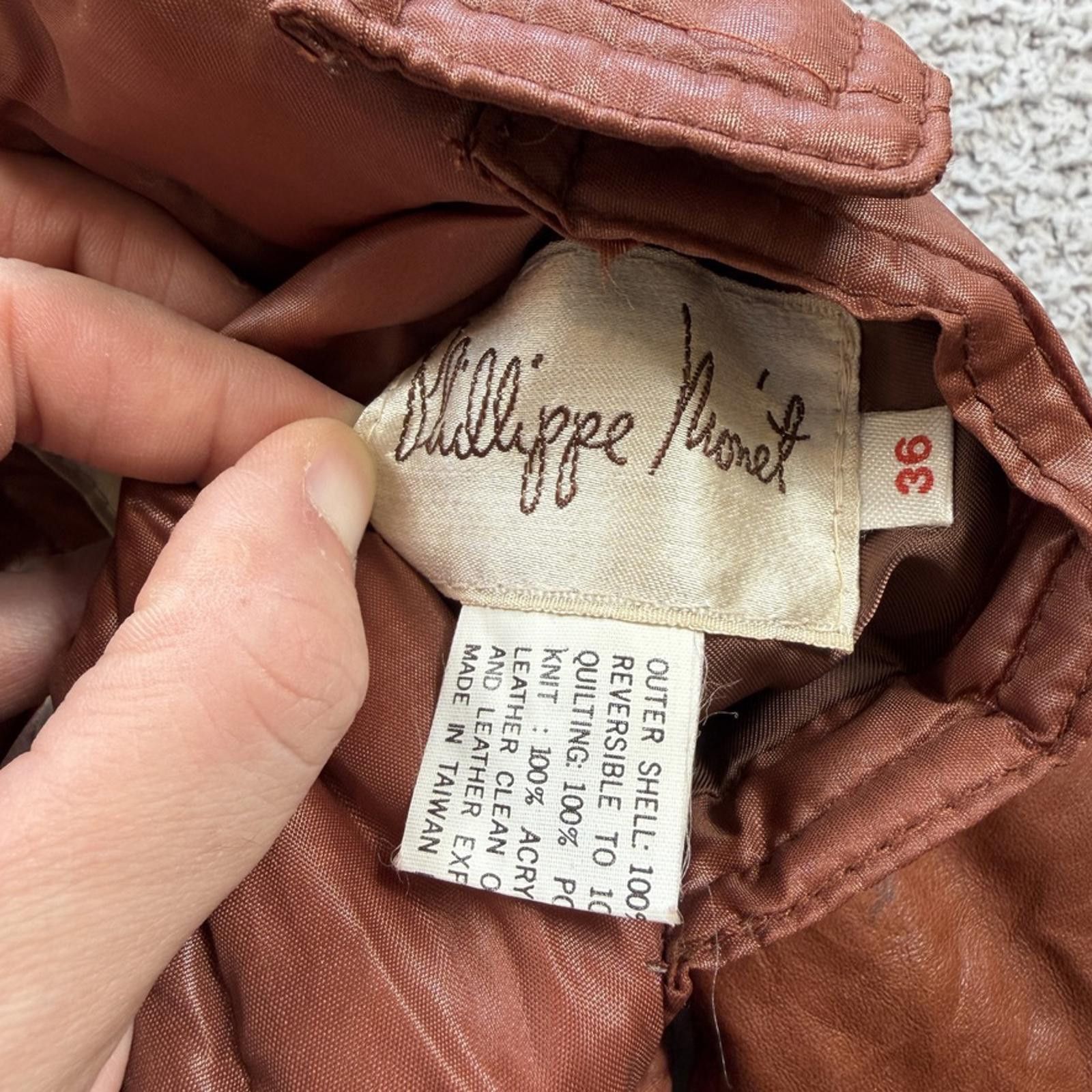 Other Vintage 80s Philippe Monet Reversible Leather Bomber Jacket Size S / US 4 / IT 40 - 6 Thumbnail