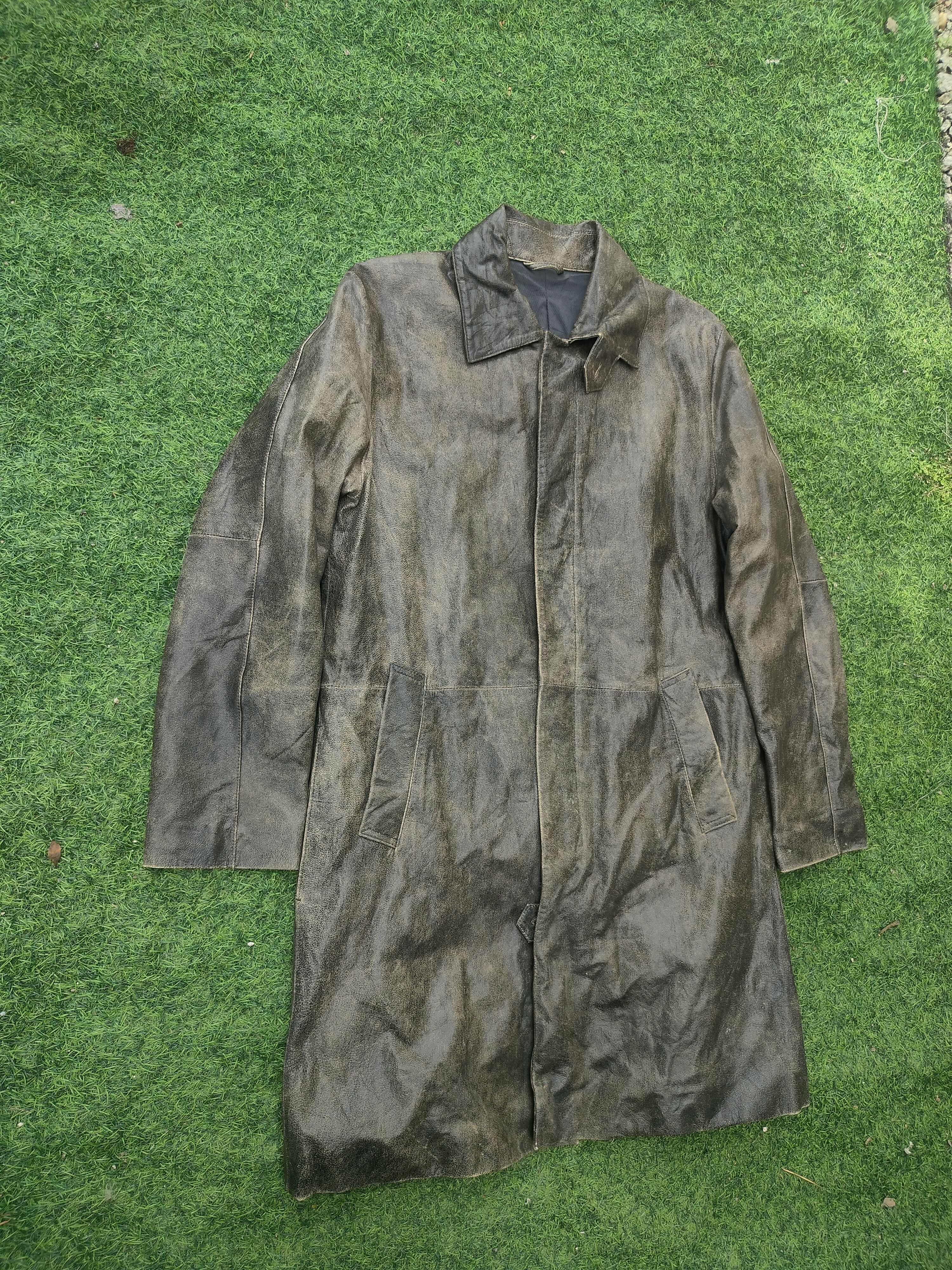 Japanese Brand UNITED ARROW FAUX LEATHER LONG JACKET Size US L / EU 52-54 / 3 - 2 Thumbnail