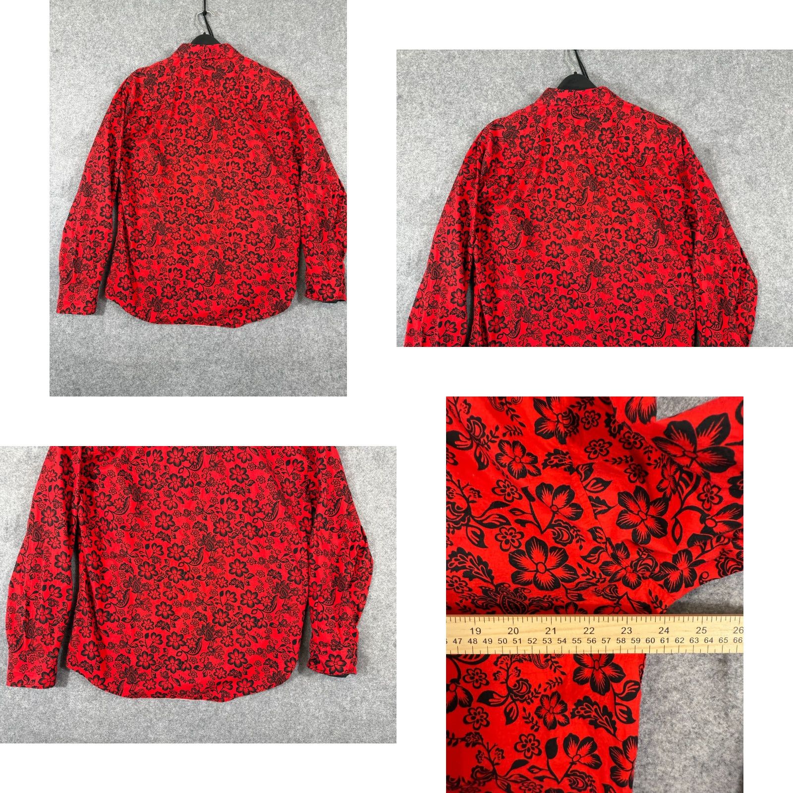 Vintage El General 1901 Western Shirt Mens 2XL Red Black Floral Button-Up Long Sleeve Size US XXL / EU 58 / 5 - 8 Thumbnail
