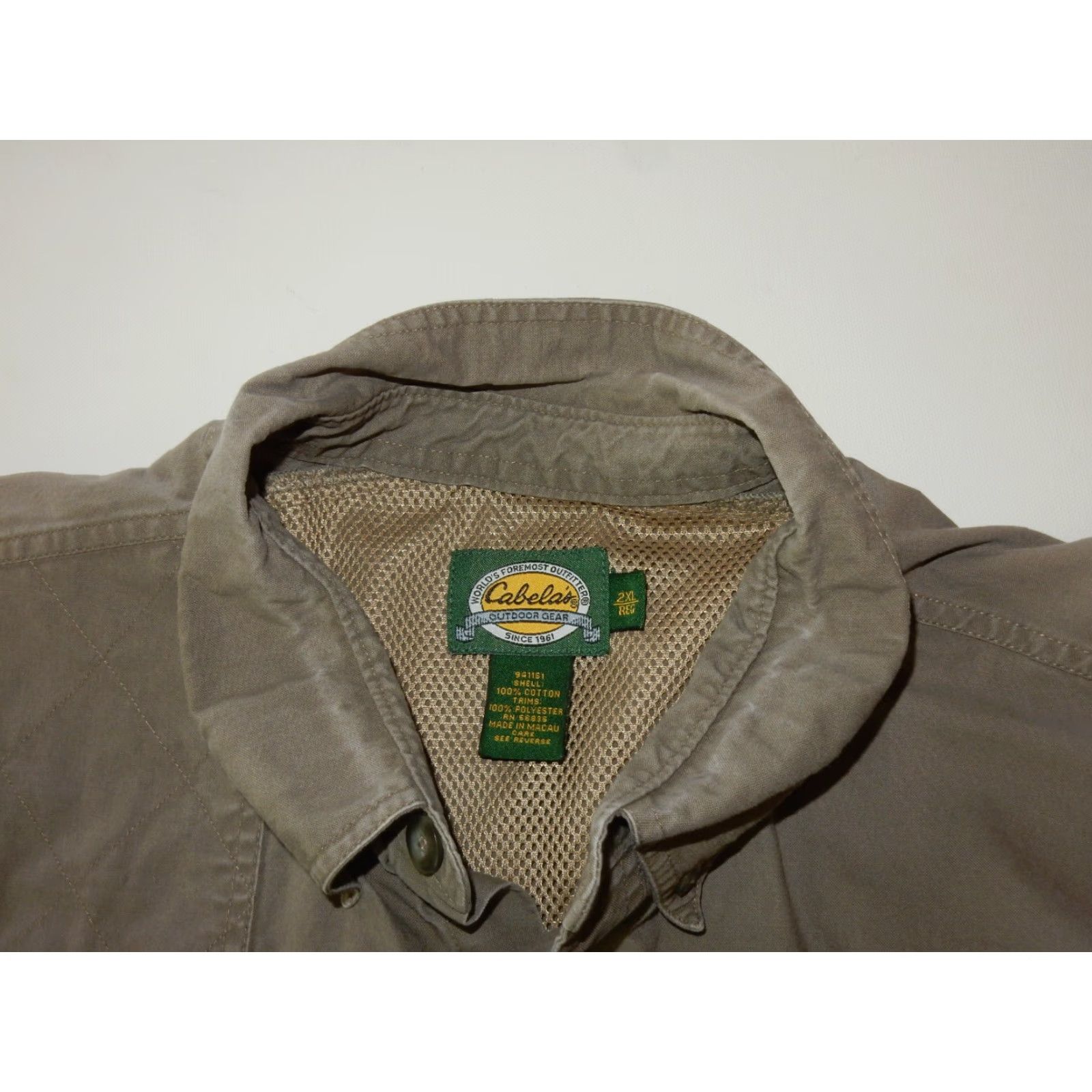 Vintage Cabela's Men's Short Sleeve Button-Up Shirt Size XXL Green Hunting Shooting Cotton Size US XXL / EU 58 / 5 - 5 Thumbnail