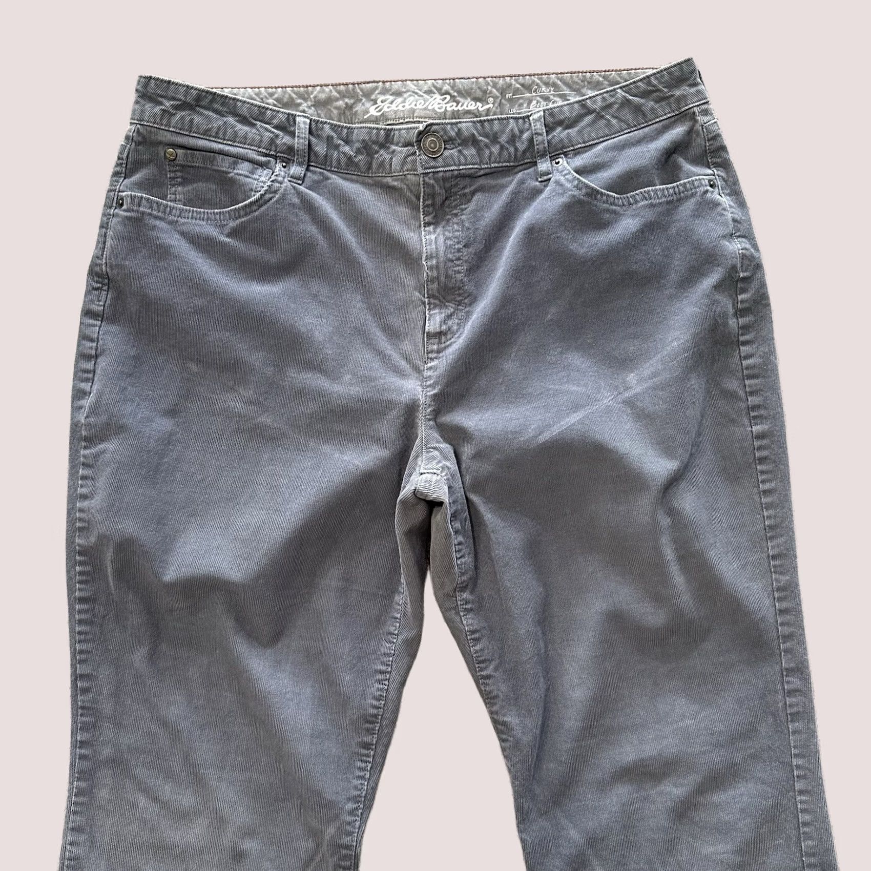 Eddie Bauer Eddie Bauer Pants Womens 16 Tall 36x34 Curvy Bootcut Corduroy Gray Stretch Size 16 Size 25" / US 0 / IT 36 - 1 Thumbnail