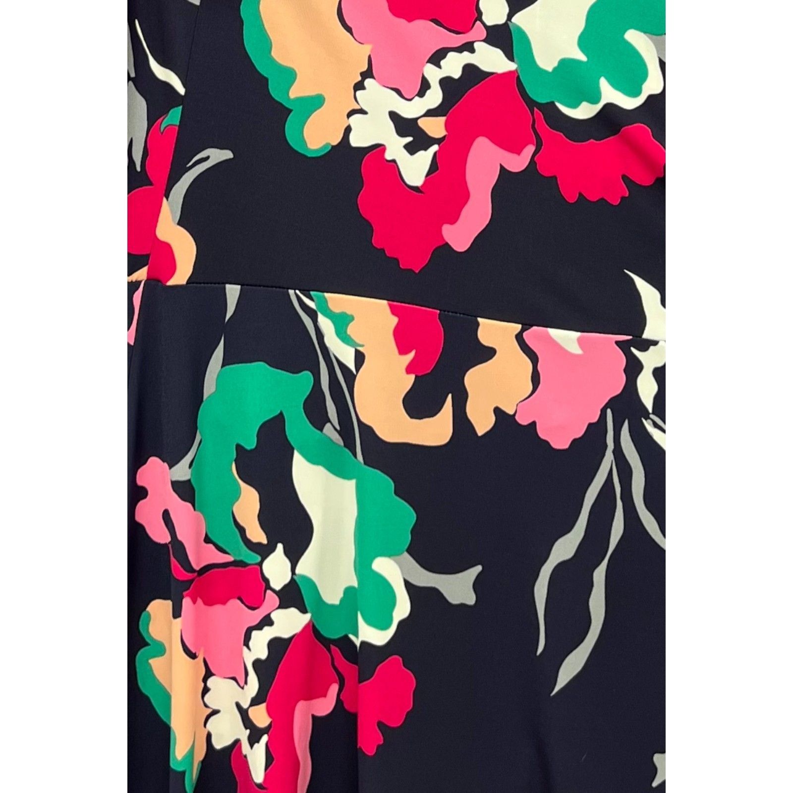 Other Robbie Bee - Women's Short Sleeve Floral Fit + Flare Dress - Size L / US 10 / IT 46 - 16 Thumbnail