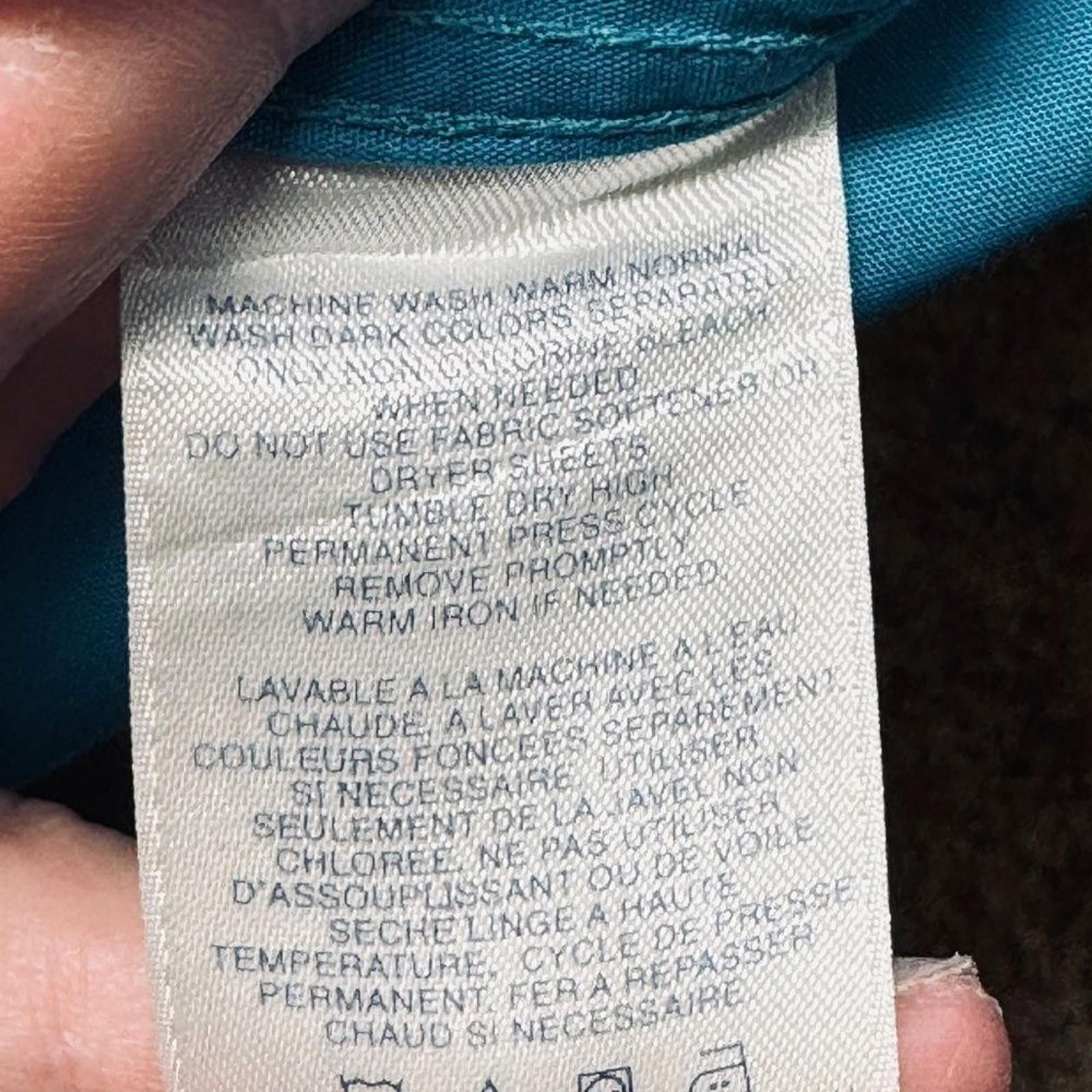 Lands' End Lands End Turquoise Wrinkle Free Broadcloth Shirt Size 18x35 Size US M / EU 48-50 / 2 - 5 Thumbnail