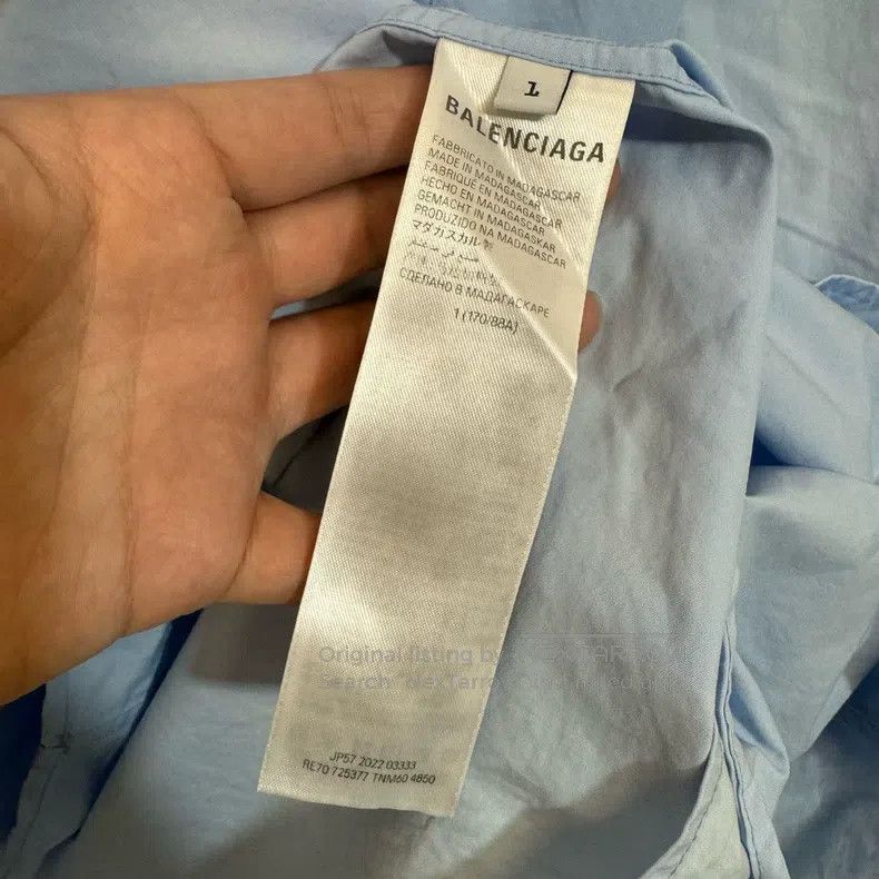 Balenciaga Balenciaga Back letter print blue long-sleeve shirt Size US S / EU 44-46 / 1 - 4 Thumbnail