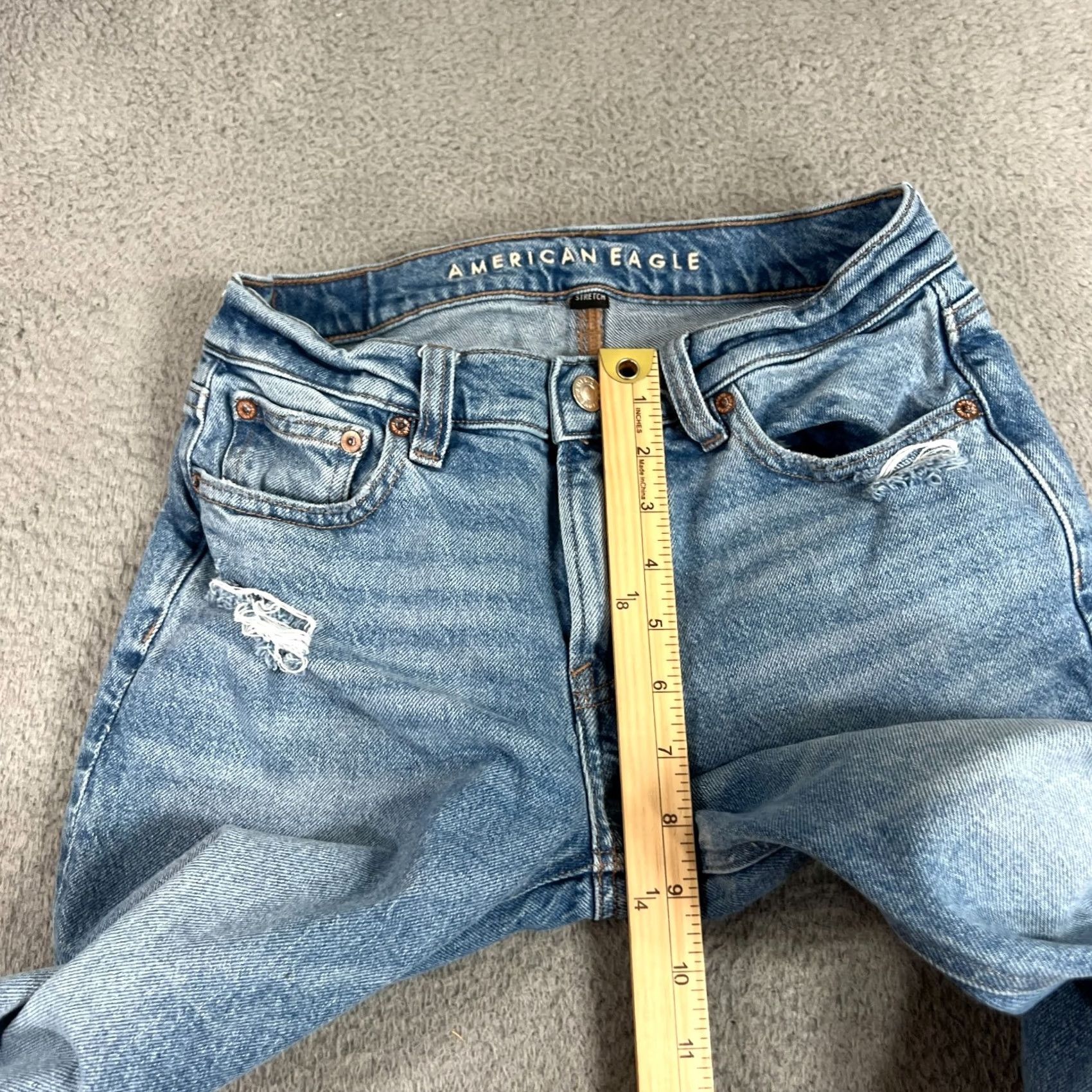 American Eagle Outfitters VINTAGE American Eagle Jeans 90s Low-Rise Skinny Kick Bootcut 2 Women Blue Denim Slim Size 26" / US 2 / IT 38 - 5 Thumbnail