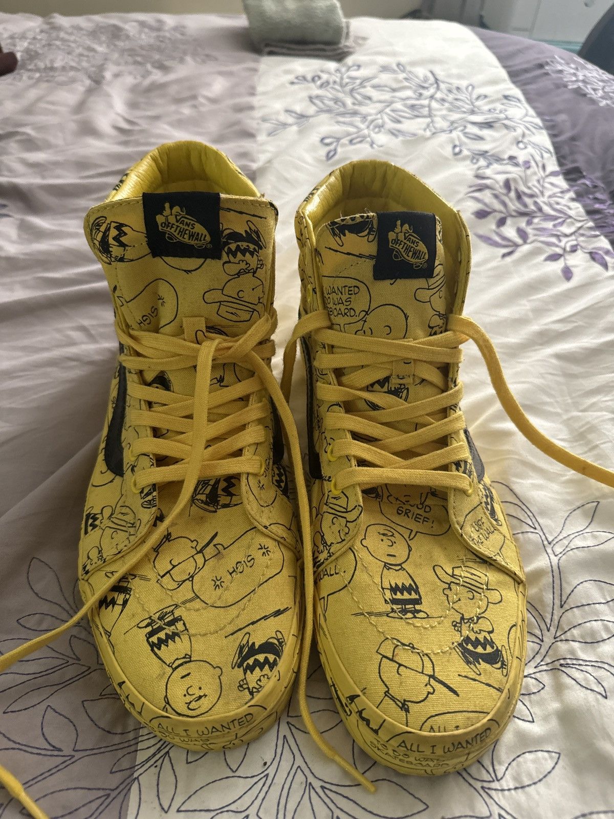 Vans Rare Peanuts x Sk8-Hi 'Charlie Brown Maize' Size US 11.5 / EU 44-45 - 6 Thumbnail