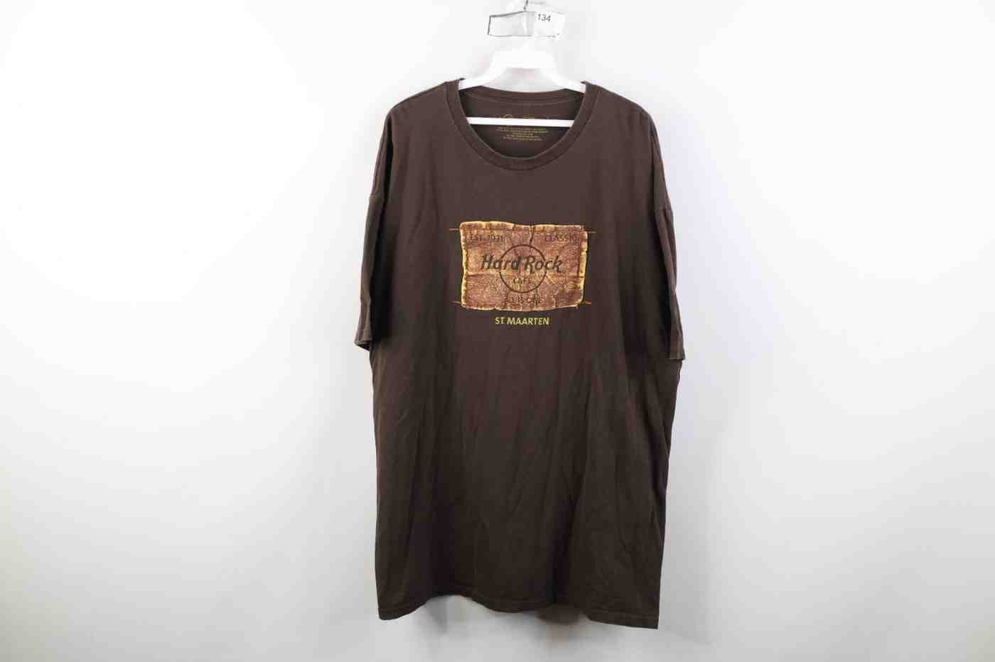 Hard Rock Cafe Vintage Y2K Hard Rock Cafe St Maarten T-Shirt Brown Size US XXL / EU 58 / 5 - 1 Thumbnail