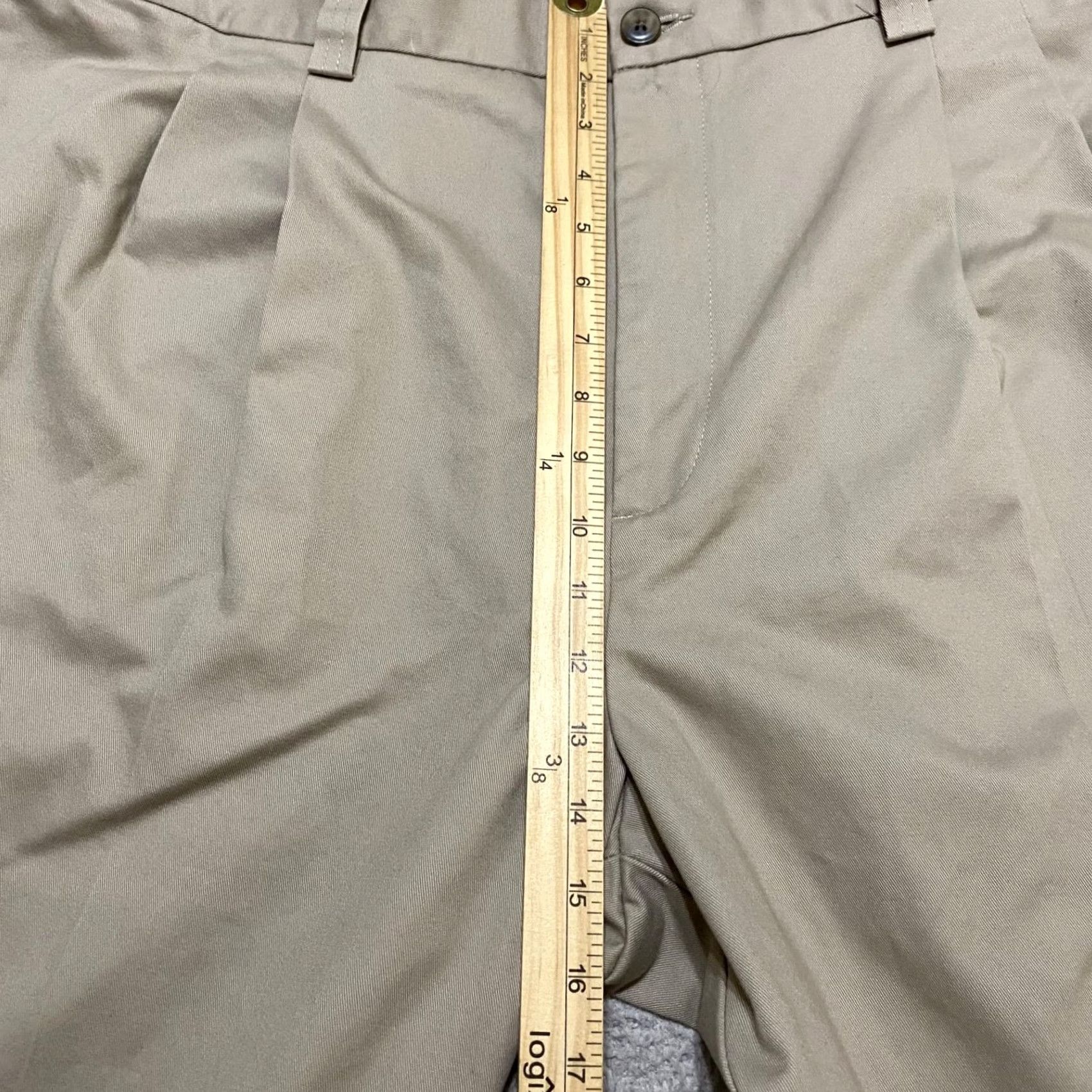 Vintage Oak Hill Dress Pants Mens 50x32 Beige Straight High Rise Pleated Business Casual Pants Mens Reg Tall Beige Size US 34 / EU 50 - 7 Thumbnail