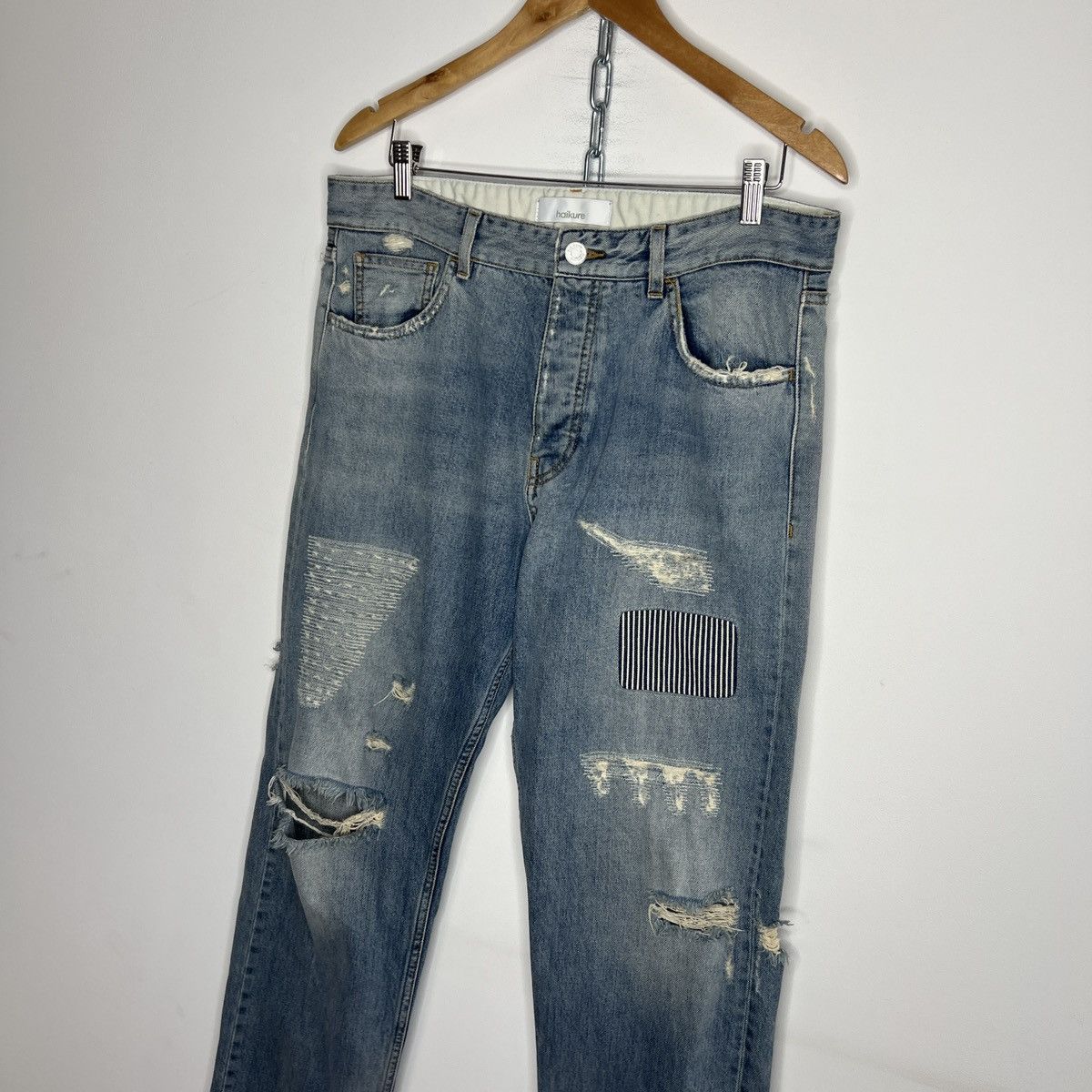 Designer × Haikure Haikure Denim Jeans Trousers Distressed Straight Size US 33 - 2 Thumbnail