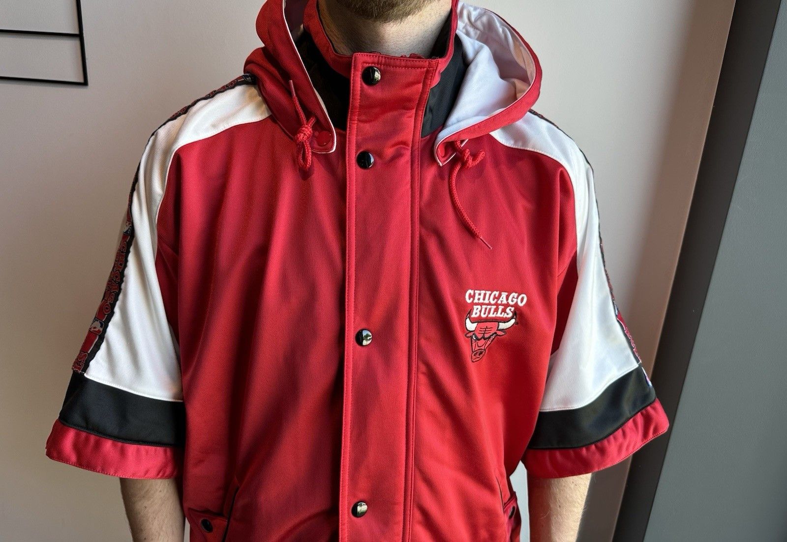 Vintage Champion Chicago Bulls shooting warm up shirt hoodie