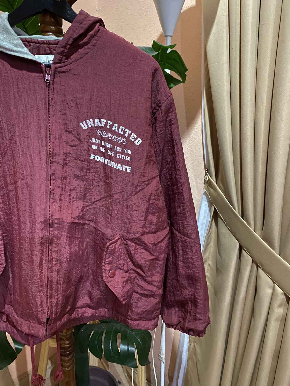 Vintage Vintage Sunford Maroon Windbreaker Hoodie Jacket Typography Size US M / EU 48-50 / 2 - 6 Thumbnail