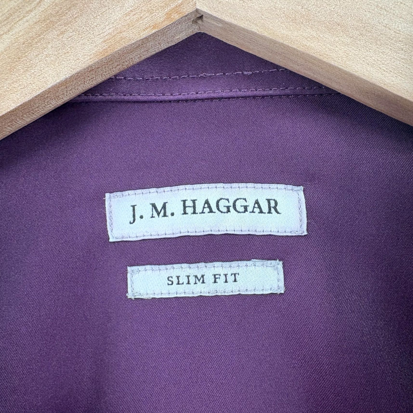 Haggar Haggar Mens Dress Shirt 14-14.5 32/33 Purple Premium Performance Slim Fit NWT Non-Iron Moisture Wicking Stretch 93% Polyester 7% Spandex Long Sleeve Size US M / EU 48-50 / 2 - 4 Thumbnail