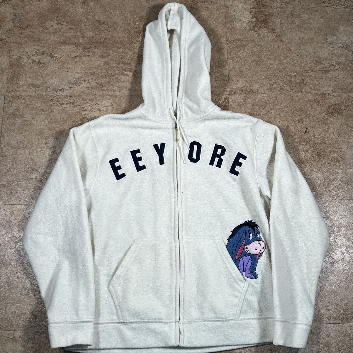 Disney × Vintage Disney Winnie the Pooh Eeyore Cream Zip Up Hoodie Fleece Size M / US 6-8 / IT 42-44 - 2 Thumbnail