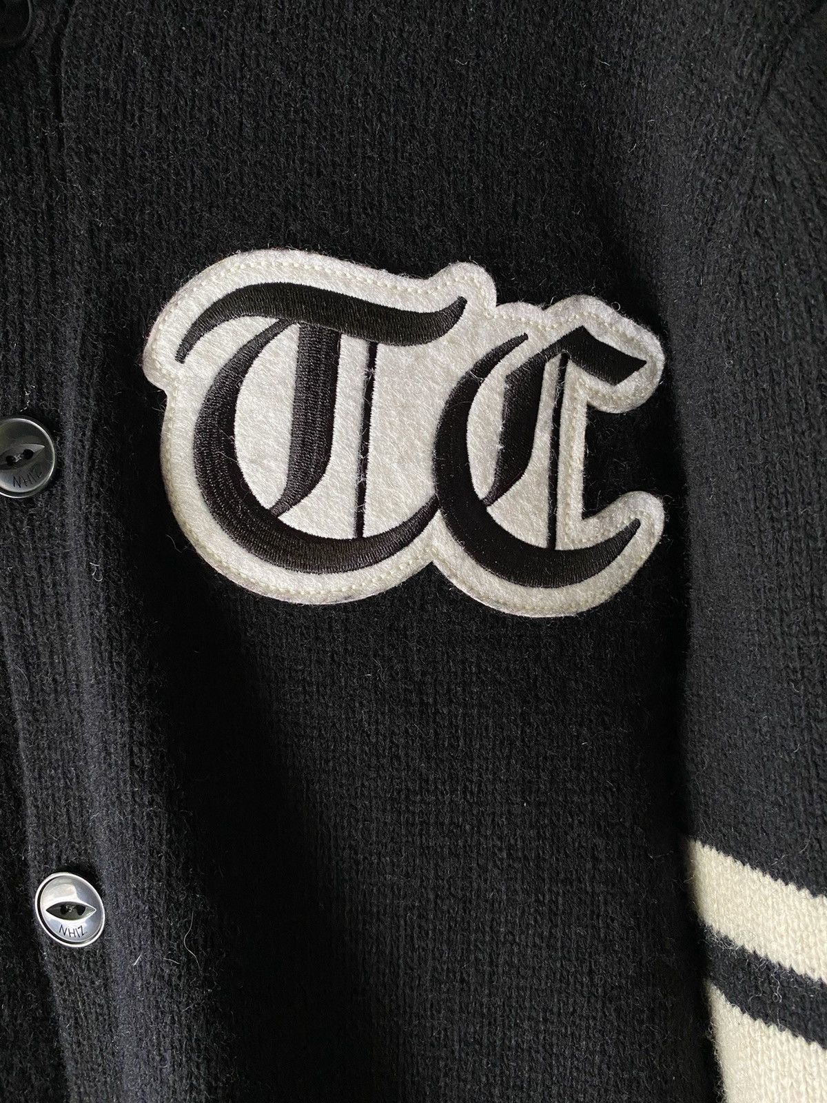 Neighborhood NHIZ izzue plus neighborhood Black Varsity Knit Cardigan Size US S / EU 44-46 / 1 - 10 Thumbnail