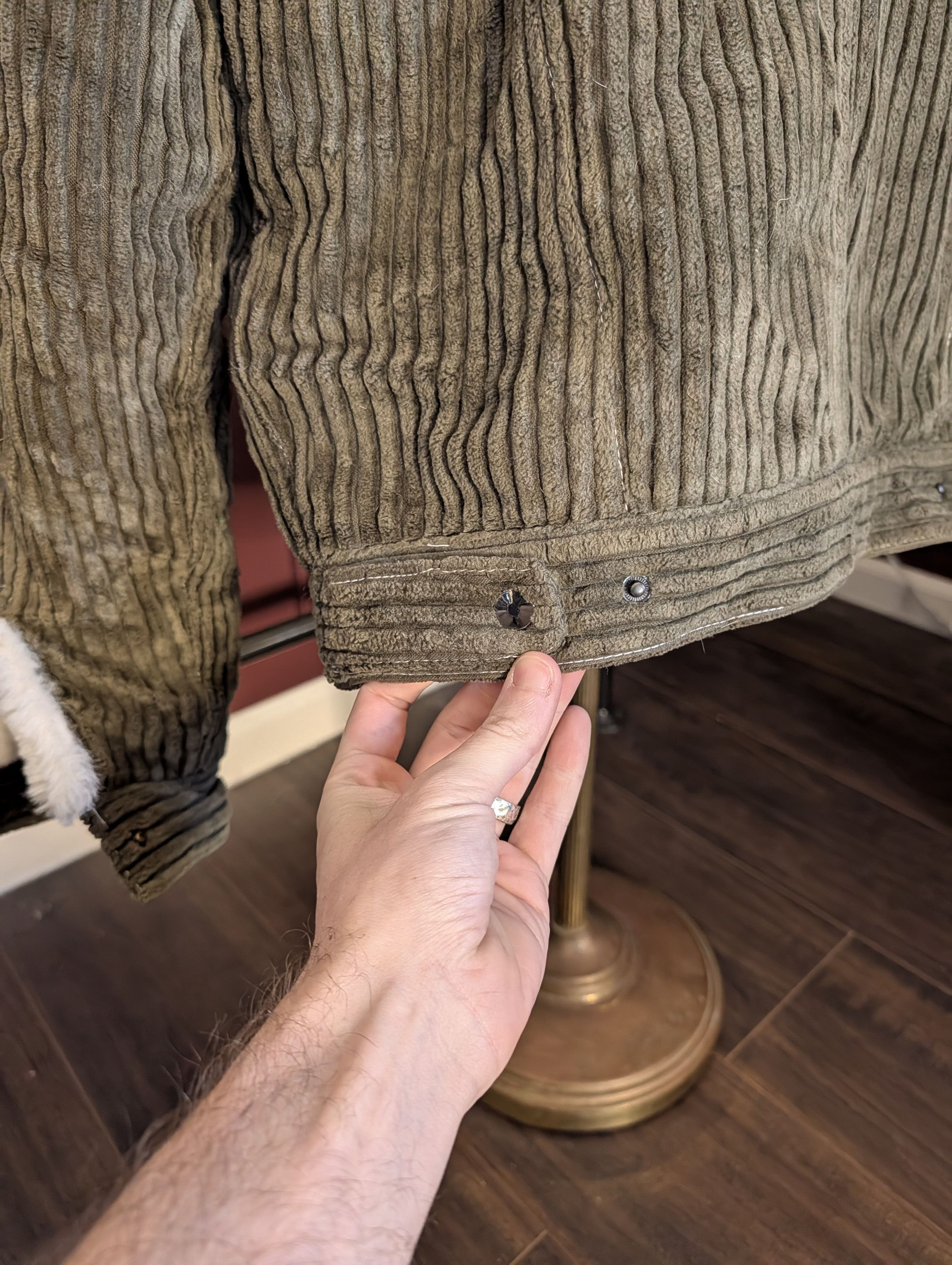 Pyer Moss Runway green corduroy fur lined trucker jacket Fall 2018 Size US S / EU 44-46 / 1 - 11 Thumbnail