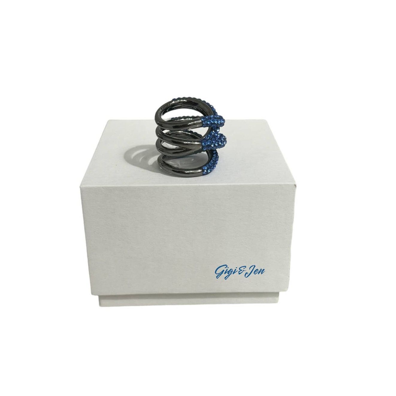 Swarovski Swarovski Atelier Tigris Blue Ruthenium plated Size 52 USA/6 Size ONE SIZE - 5 Thumbnail