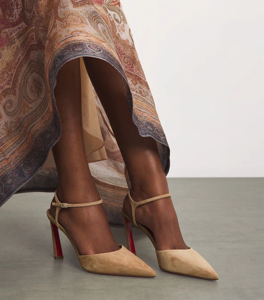 Christian Louboutin Condora Riviera 85 Lionne Beige Brown Strap Heel Pump 40 Size US 10 / IT 40 - 5 Thumbnail