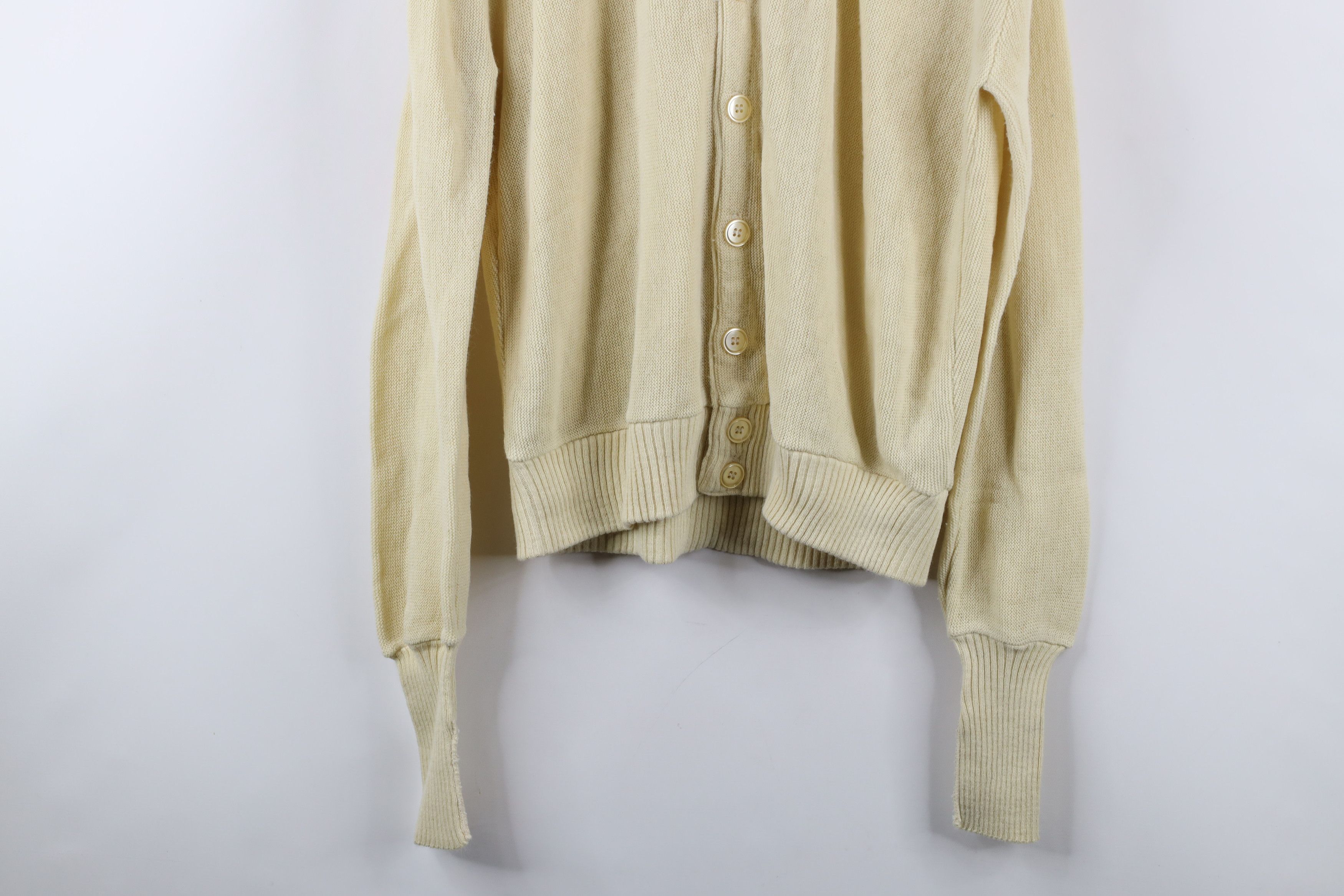 Vintage Vintage 50s 60s Streetwear Button Cardigan Sweater Beige USA Size US XL / EU 56 / 4 - 3 Thumbnail
