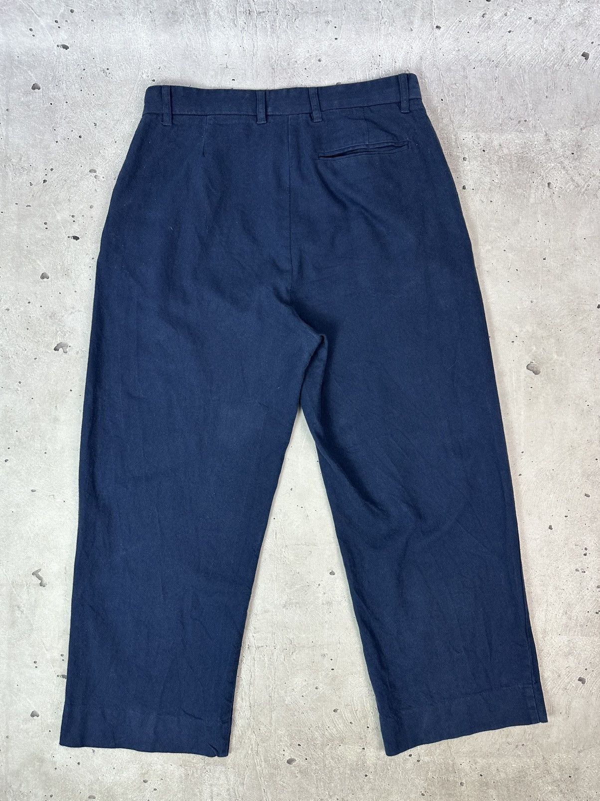 Folk Folk Loose Navy Blue Cotton-Linen Blend Men’s Casual Pants Size US 33 - 10 Thumbnail