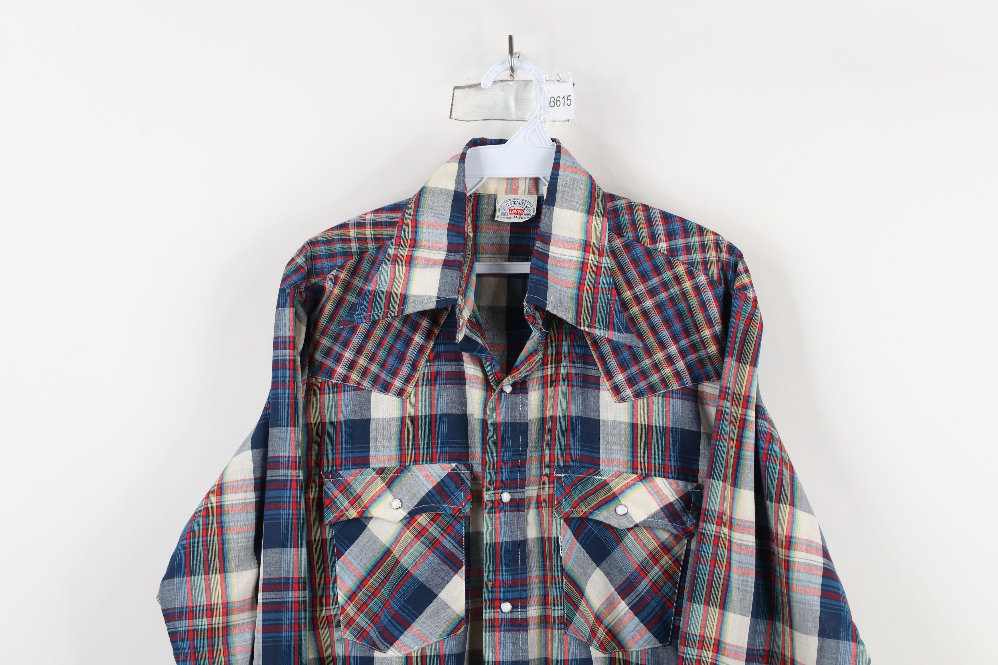 Levi's × Vintage Vintage 70s Levis Plaid Western Cowboy Snap Button Shirt USA Size US M / EU 48-50 / 2 - 2 Thumbnail