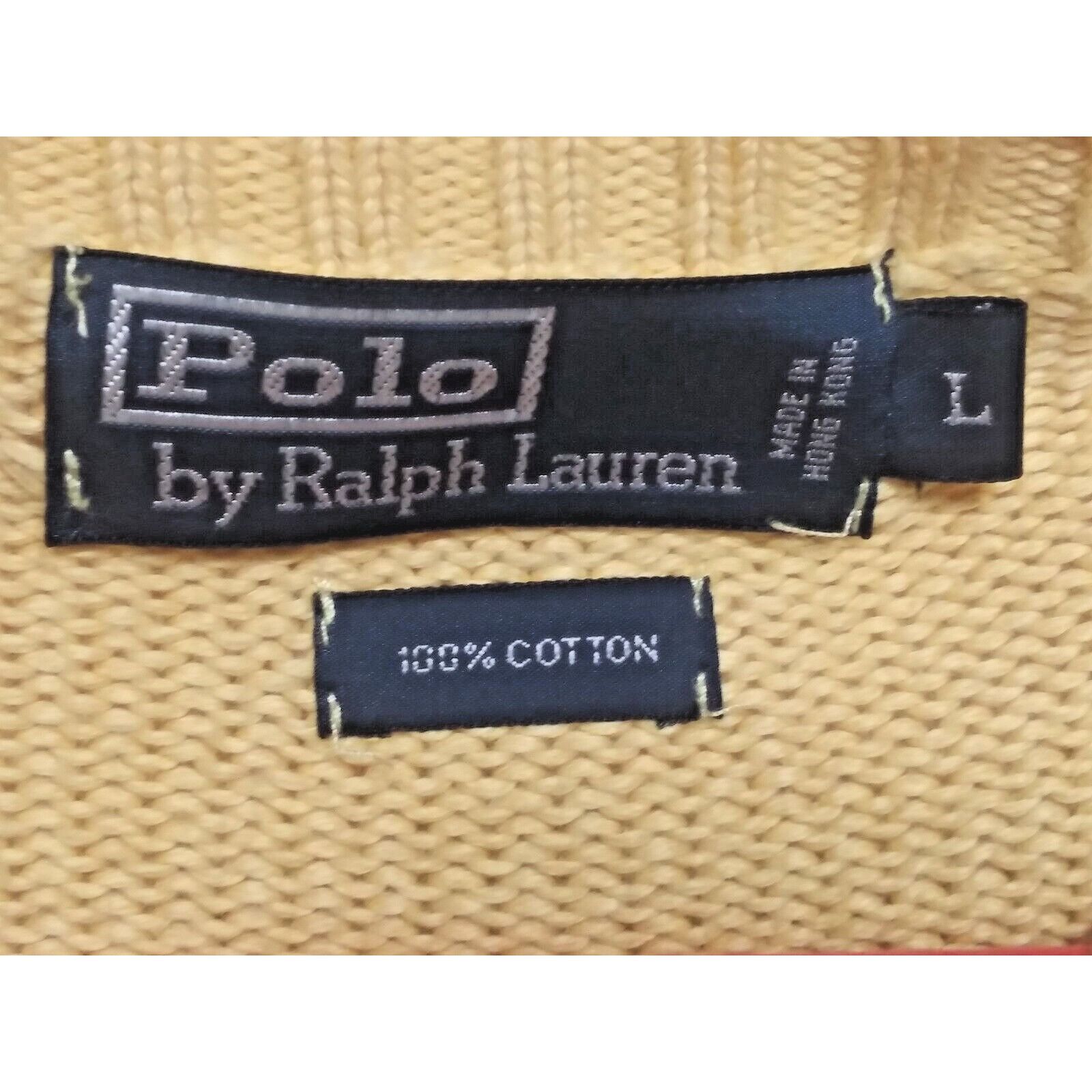 Polo Ralph Lauren 90s VTG Polo Ralph Lauren Mens sweater Sz L Yellow Y2K Crew Size US L / EU 52-54 / 3 - 7 Thumbnail