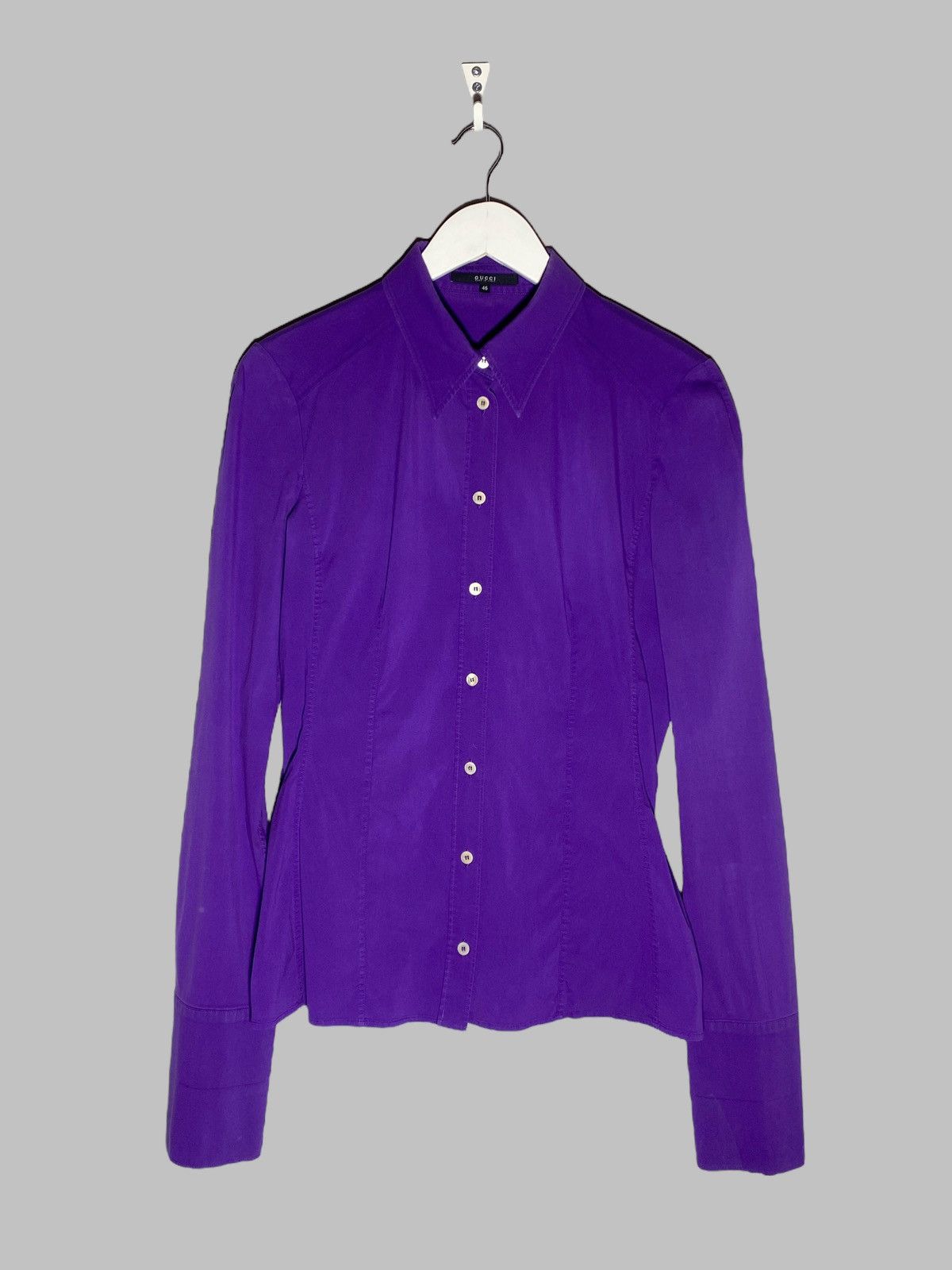 Gucci × Vintage Vintage Gucci Women’s purple Button Up Shirt Size 46 Size L / US 10 / IT 46 - 1 Thumbnail