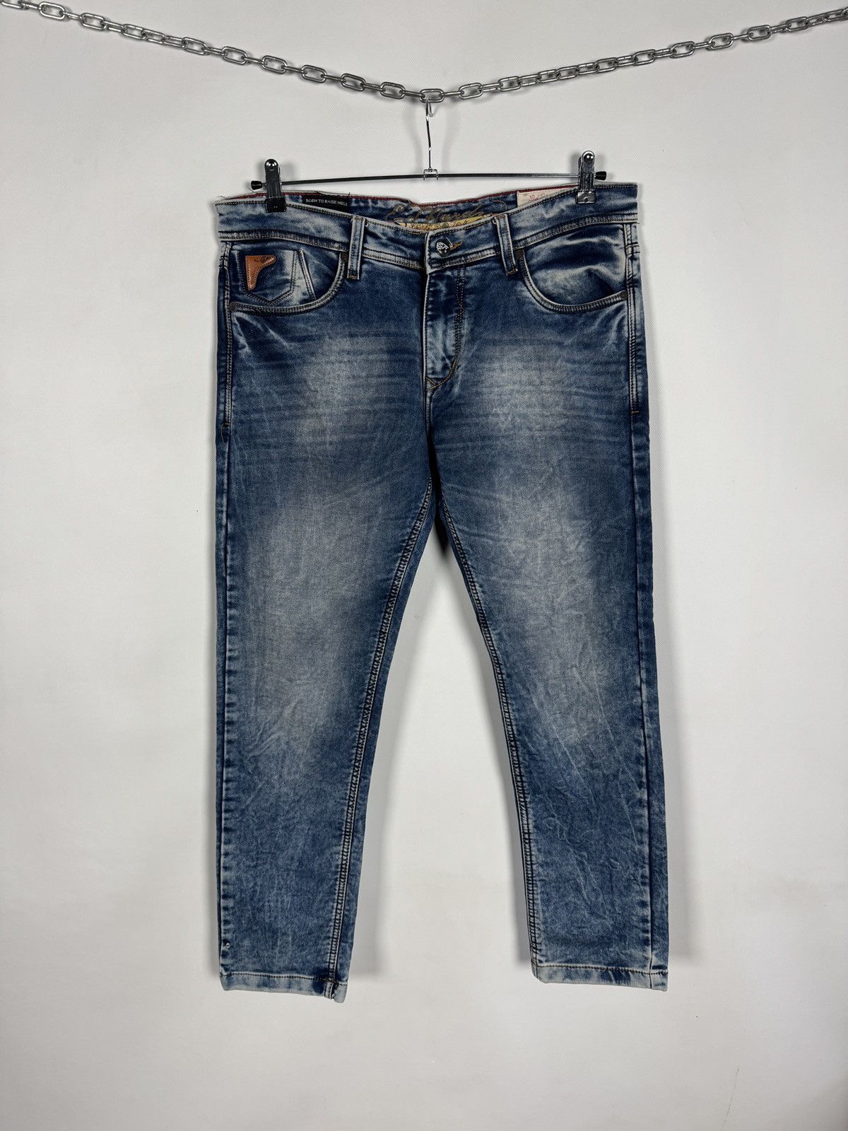 Ed Hardy Ed Hardy Blue Faded Jeans Straight Fit Denim Pants Sz 36-38 Size US 36 / EU 52 - 2 Thumbnail