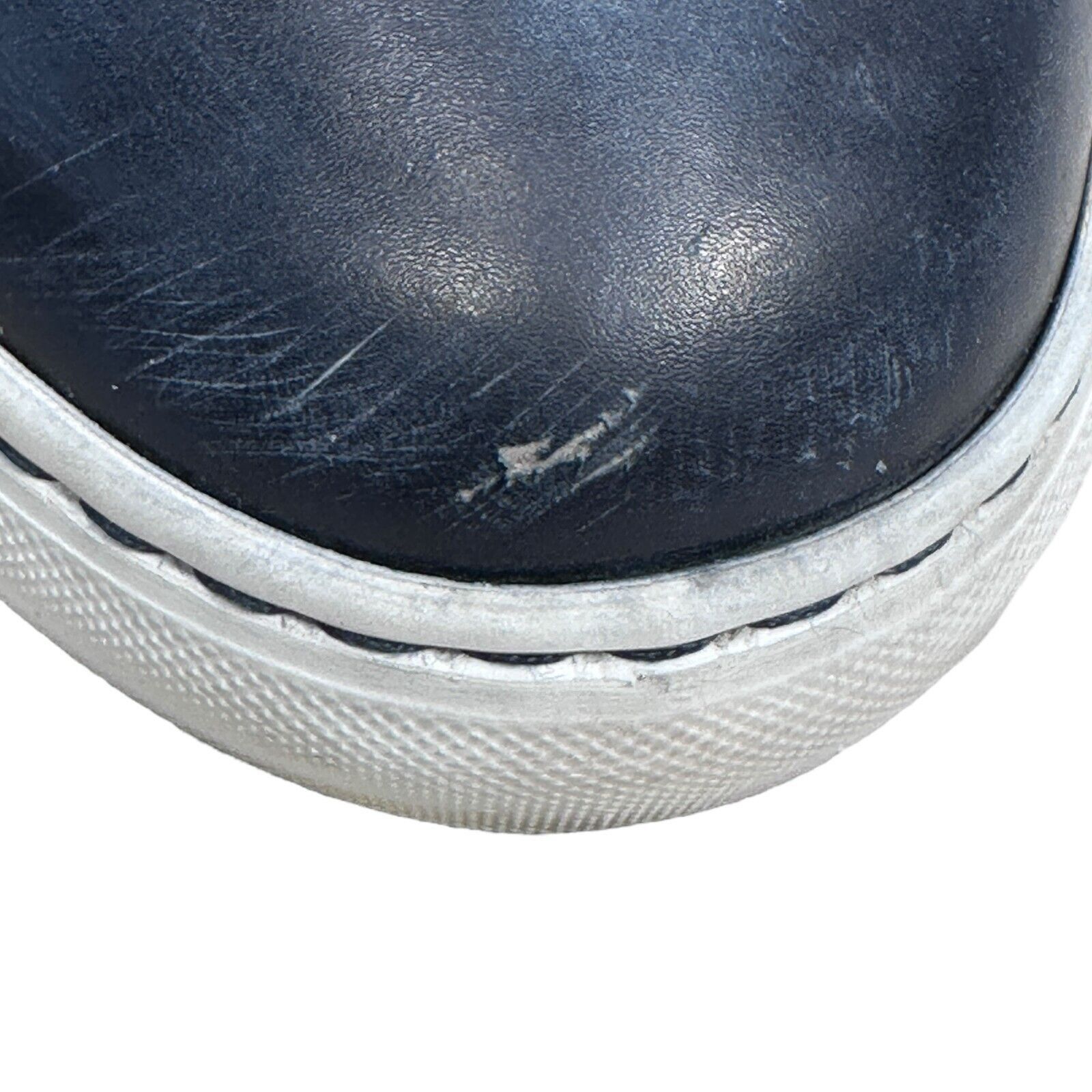 Bontoni Bontoni Burnished Leather Sneakers Men’s 11.5 Dark Blue Size US 11.5 / EU 44-45 - 9 Thumbnail