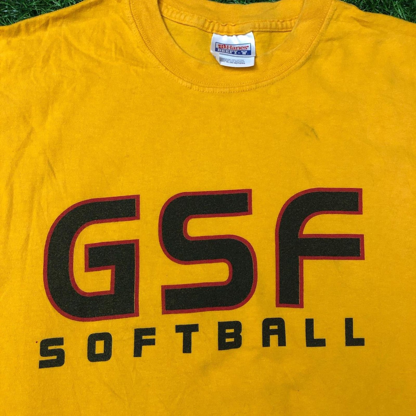 Hanes Men’s Yellow GSF Softball Graphic Number Tee Size US XL / EU 56 / 4 - 3 Thumbnail