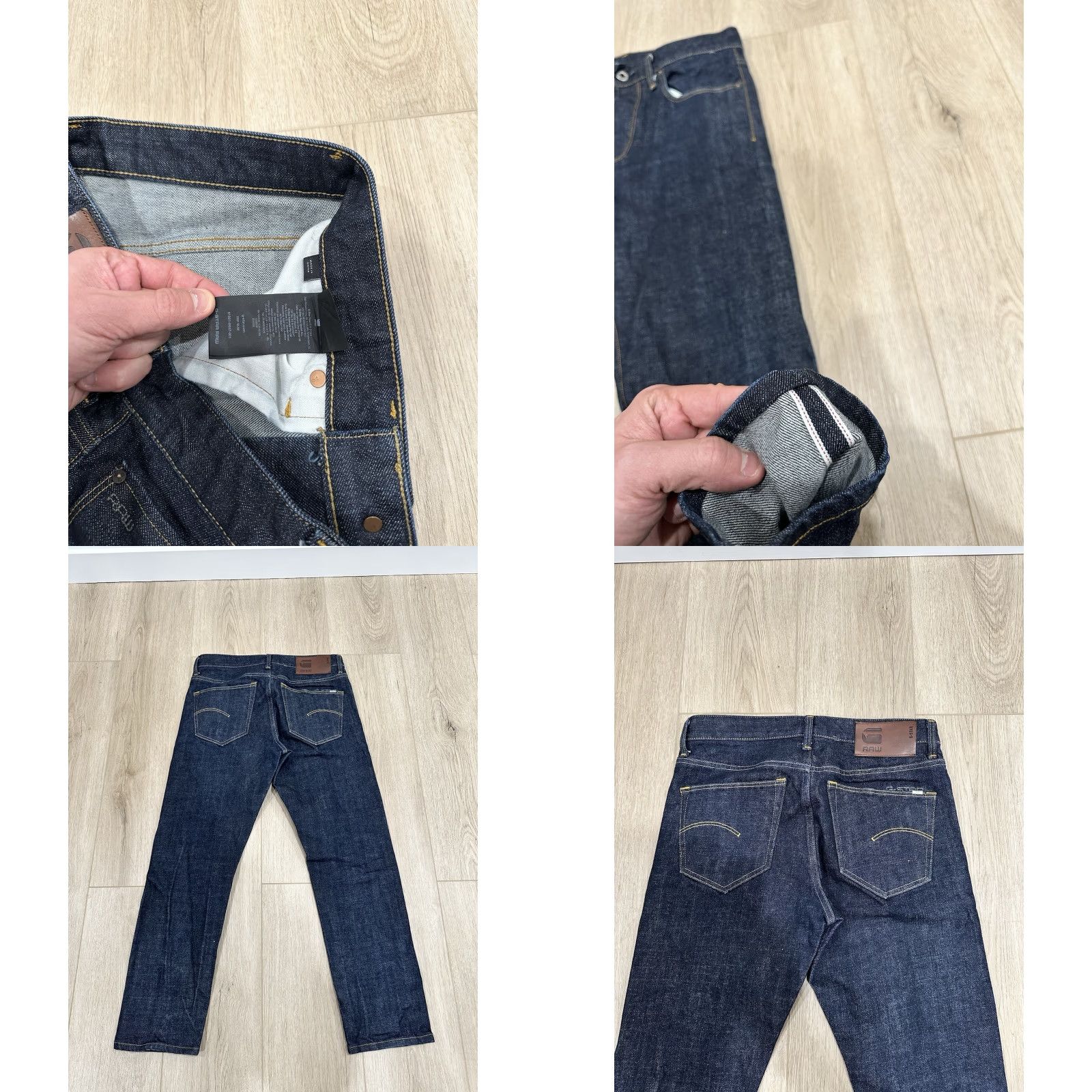 G-Star Raw Jeans Slim 3301 Mens 32x27 Dark Denim Blue 5-Pocket City Preppy Vintage No