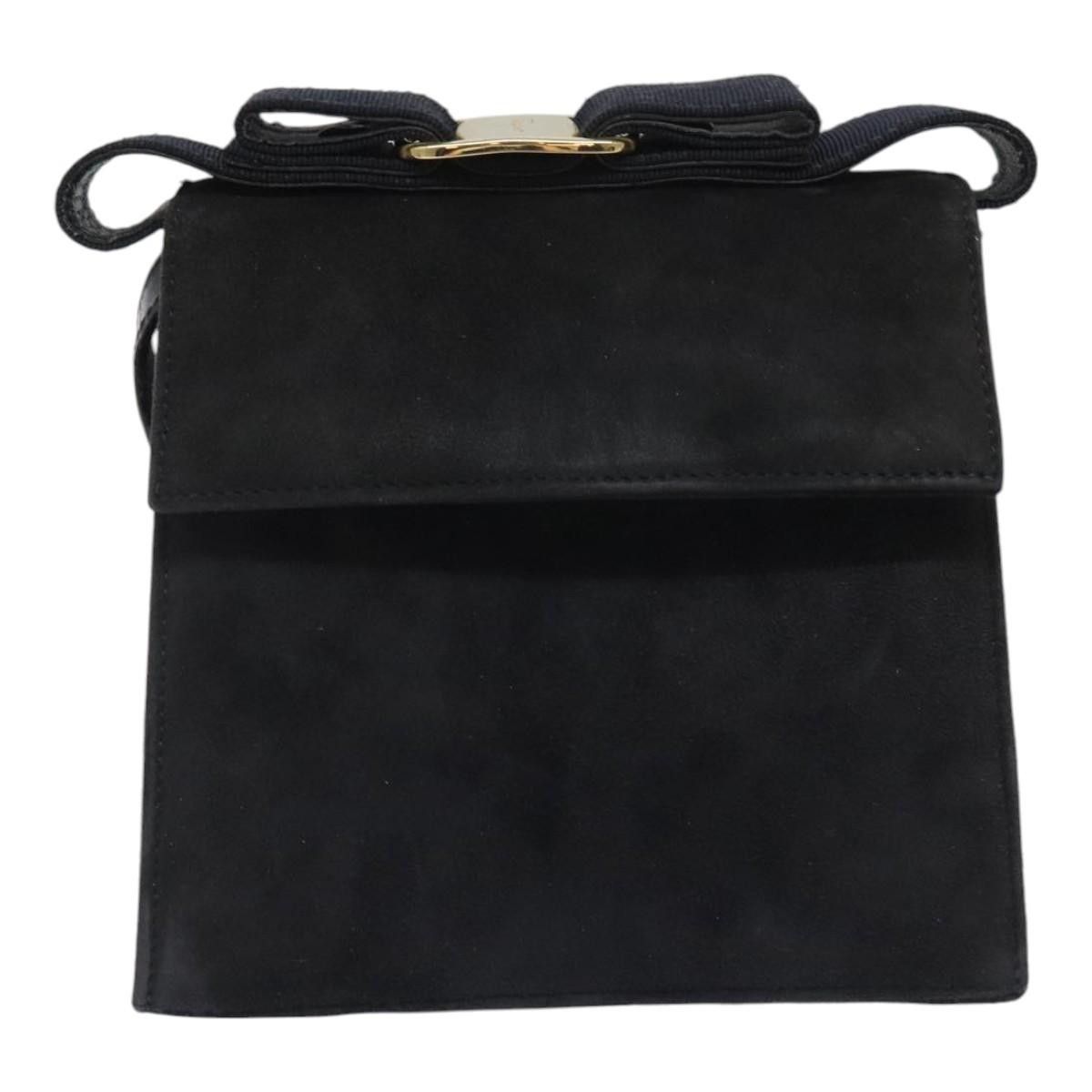 Salvatore Ferragamo Navy Suede Handbag (Pre-Owned) Size ONE SIZE - 1 Thumbnail