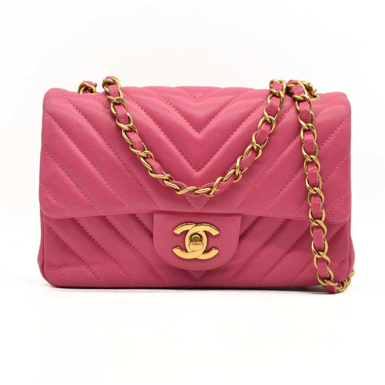 Chanel Chanel Lambskin Chevron Quilted Mini Rectangular Flap Dark Size ONE SIZE - 1 Thumbnail