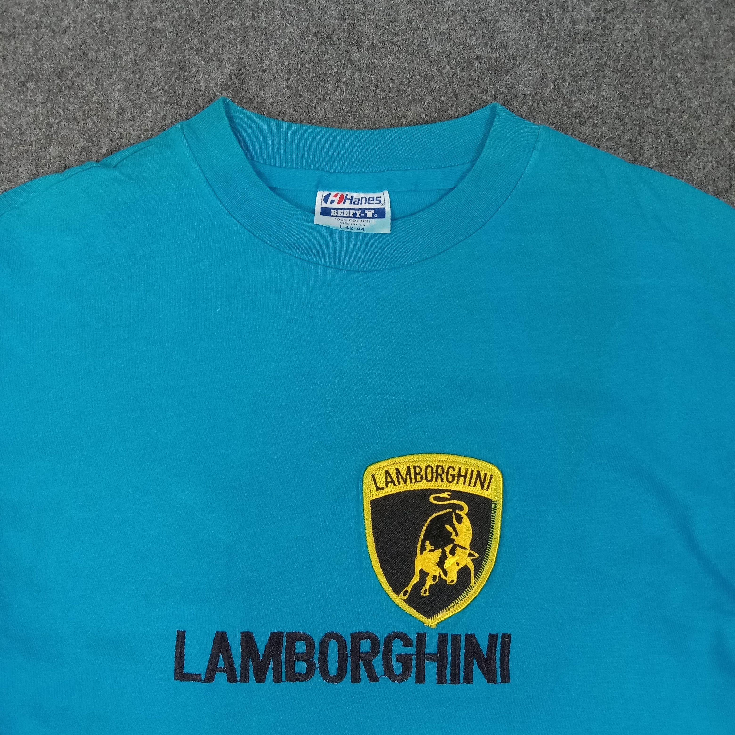 Lamborghini × Vintage Vintage 90's Lamborghini Luxury Supercar Embroidery Tshirt Size US M / EU 48-50 / 2 - 2 Thumbnail