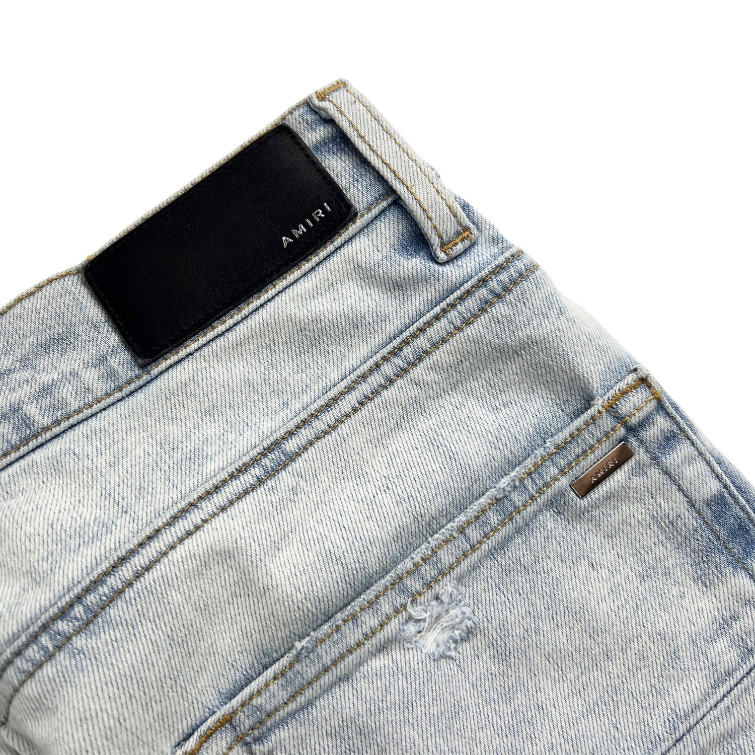 Amiri Baby Blue Distressed Jeans