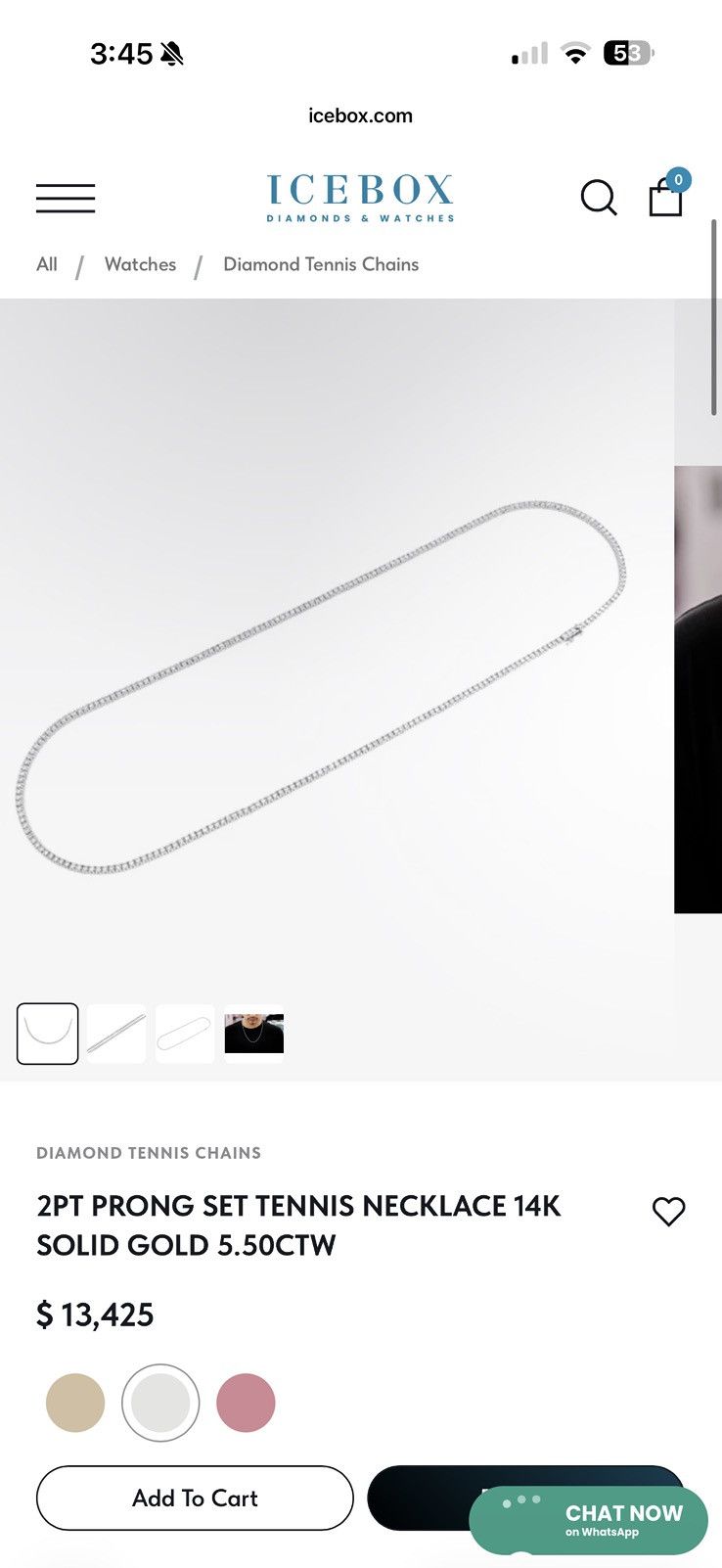 Other 2PT PRONG SET TENNIS NECKLACE 14K SOLID GOLD 5.50CTW Size ONE SIZE - 6 Thumbnail