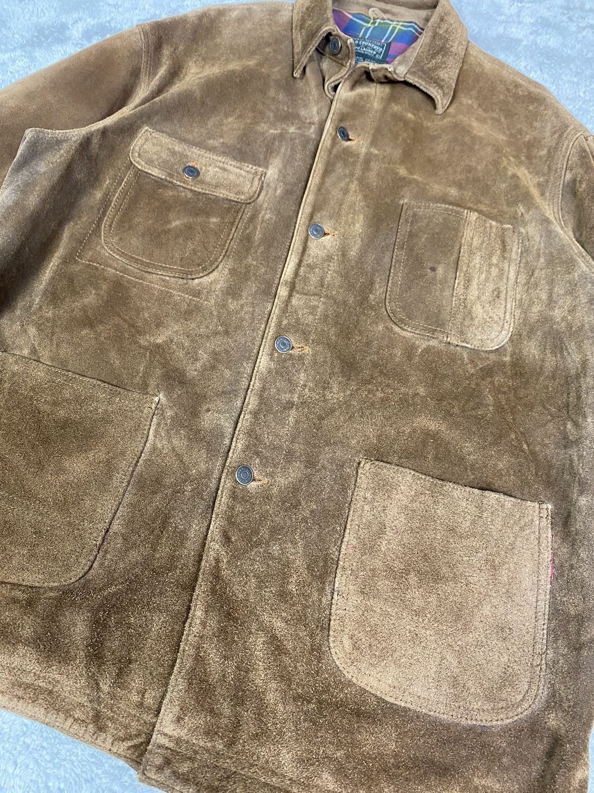Polo Ralph Lauren Vintage Polo Country Ralph Lauren Suede Leather Jacket J0136 Size US L / EU 52-54 / 3 - 5 Thumbnail