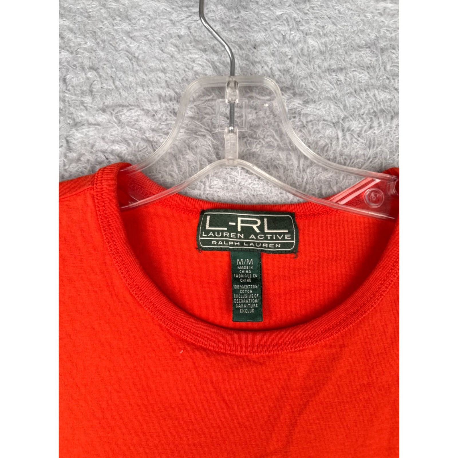 Ralph Lauren Lauren Ralph Lauren Shirt Women M Orange Crew Neck Cotton Crest Logo Casual Short Sleeve All Seasons Fashion Tee Mens Womens? Size M / US 6-8 / IT 42-44 - 7 Thumbnail