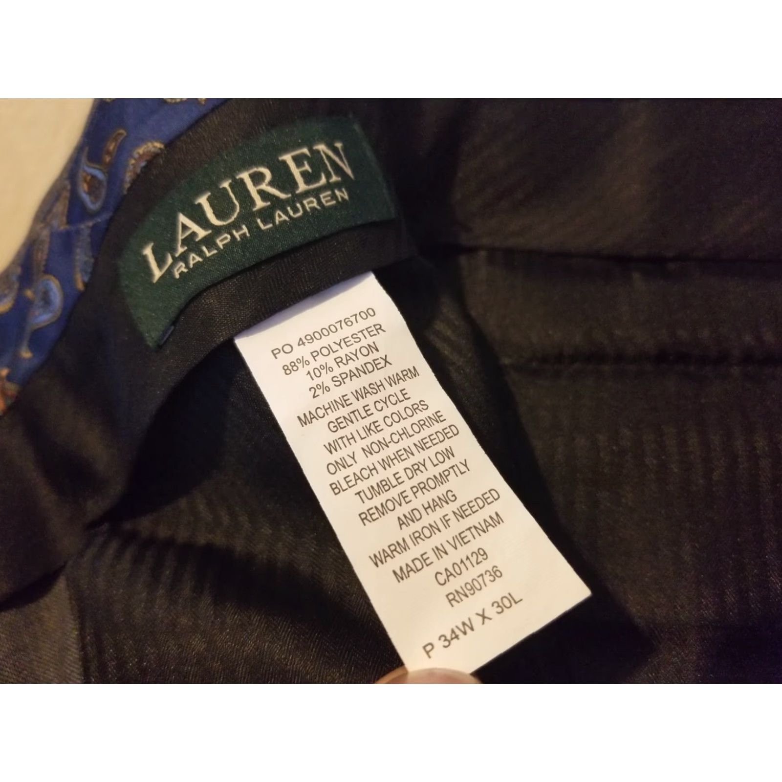 Polo Ralph Lauren Mens Polo Ralph Lauren Dress Pants 34x30 Gray Slack Chino Trouser Size US S / EU 44-46 / 1 - 3 Thumbnail
