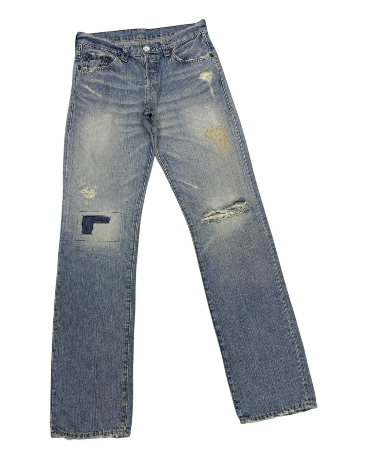 Kapital Vintage Levis Patchwork Faded Distressed Denim Jean Size US 30 / EU 46 - 3 Thumbnail