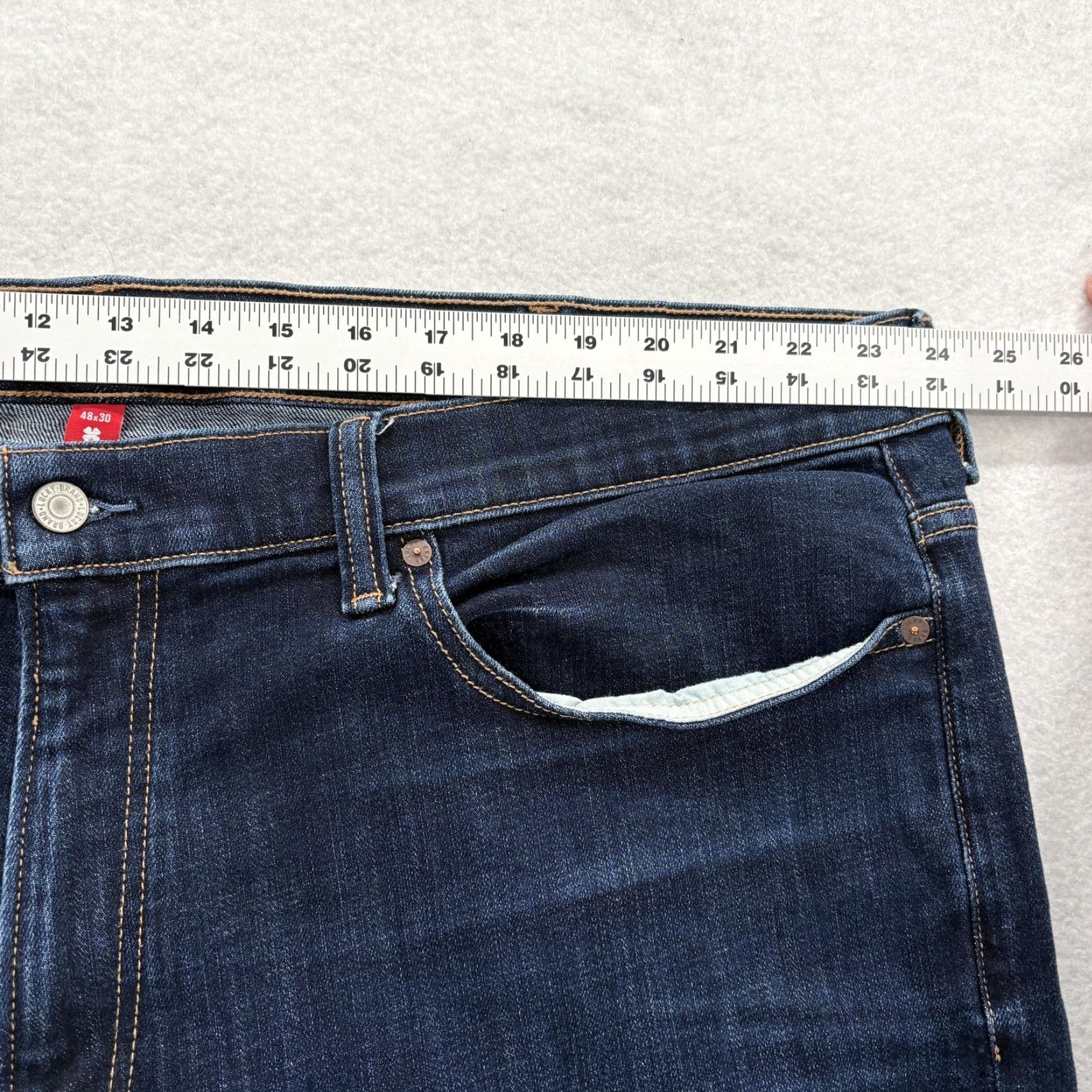 Lucky Brand Lucky Brand Jeans 181 RELAXED STRAIGHT Mens 48x30 Blue Dark Wash Denim Pants Size US 32 / EU 48 - 7 Thumbnail