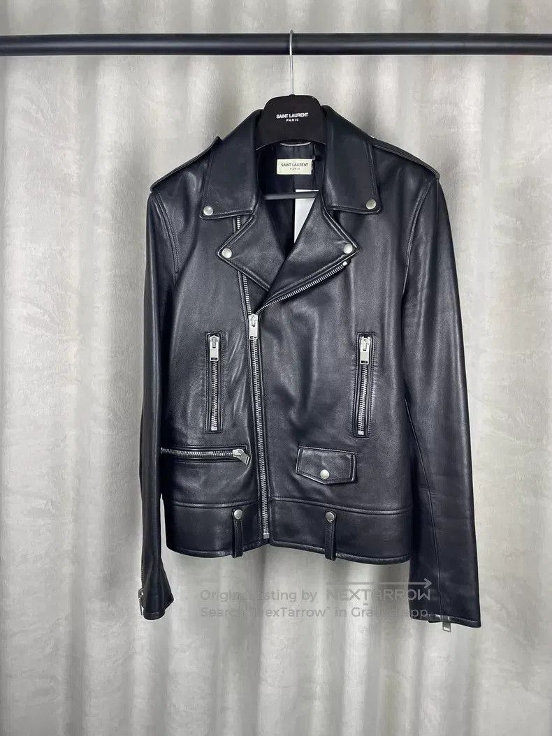 Saint Laurent Paris Saint Laurent Paris Motorcycle Leather Jacket i Size US M / EU 48-50 / 2 - 1 Thumbnail