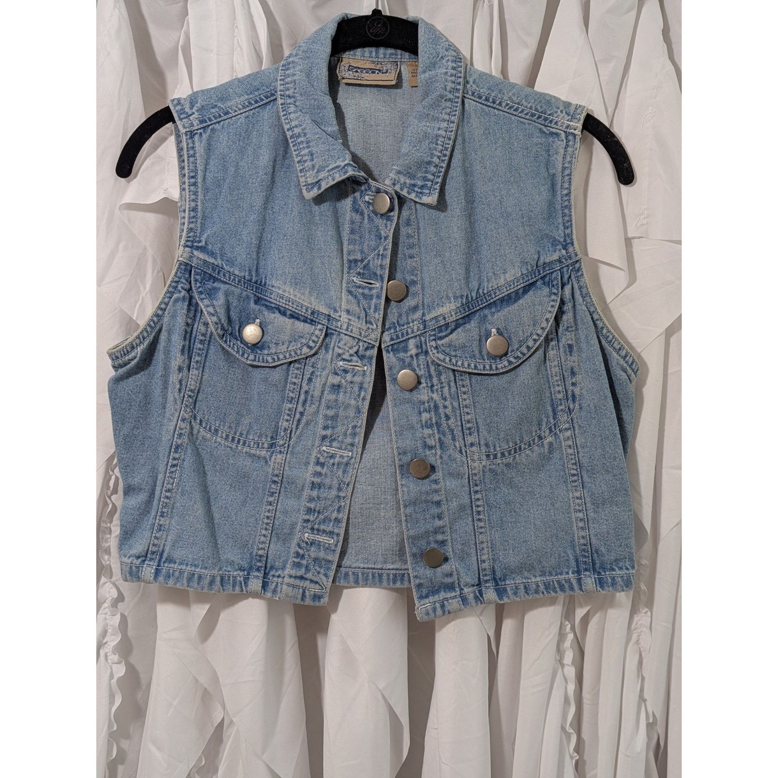 Other VTG 70s Sasson Denim Vest - Med - Retro Dark Wash Jean Vest Size M / US 6-8 / IT 42-44 - 1 Thumbnail