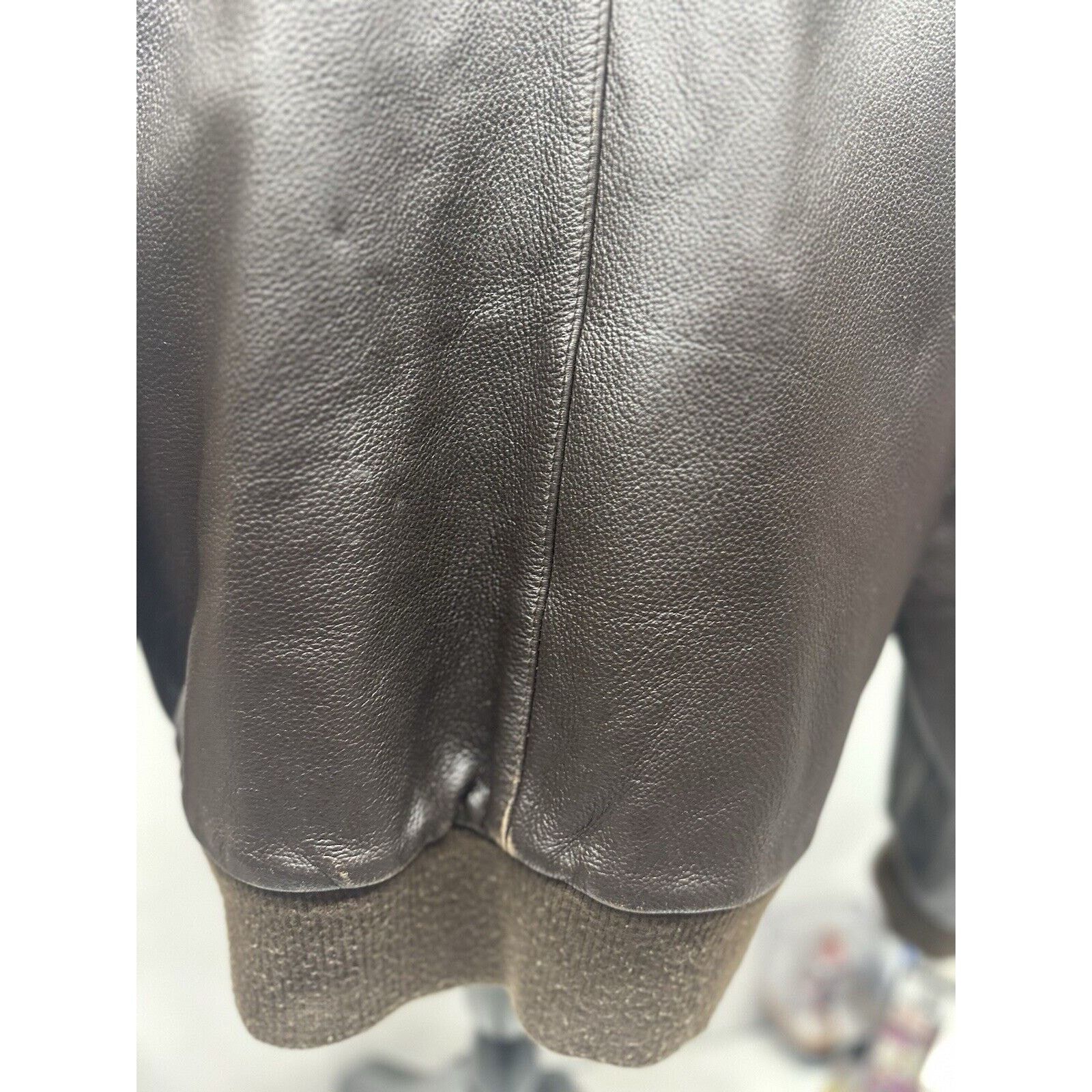 & Other Stories Mens XL Q-Gar Brown Leather Bomber Jacket Aviation Liner VTG Size US XL / EU 56 / 4 - 15 Thumbnail
